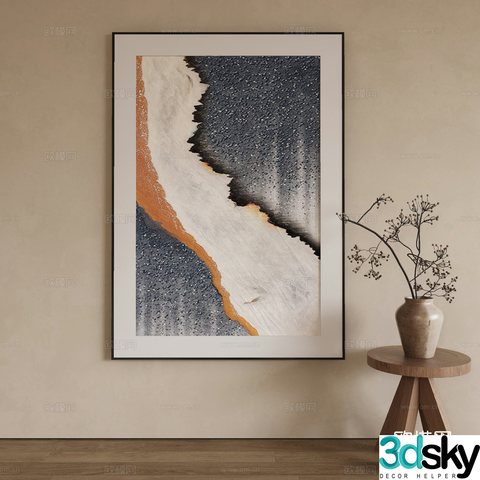 Wasabi hanging painting oil painting 3d model
