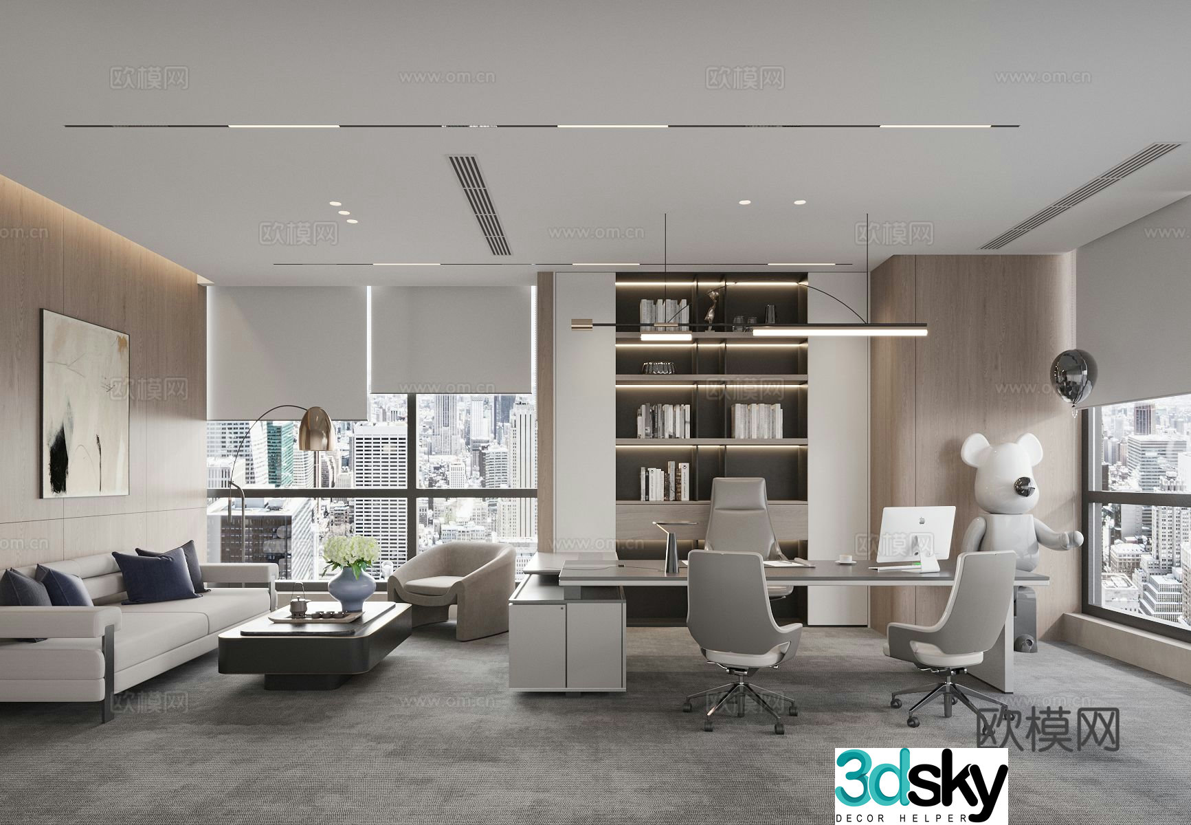 Modern Manager Office General Manager Room 3D Model