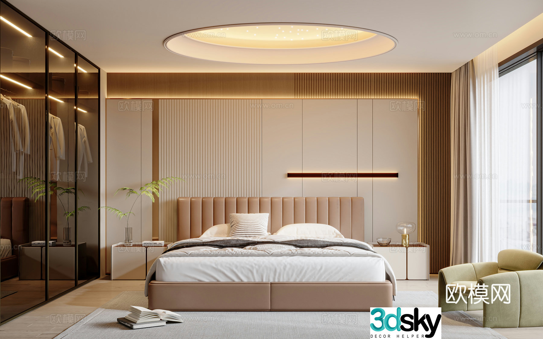 Modern home bedroom 3d model