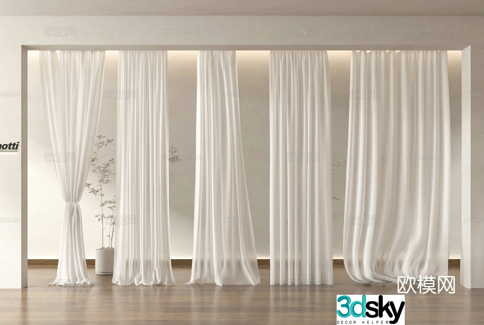 Gauze Curtain Dream Curtain Internet celebrity curtain 3D model