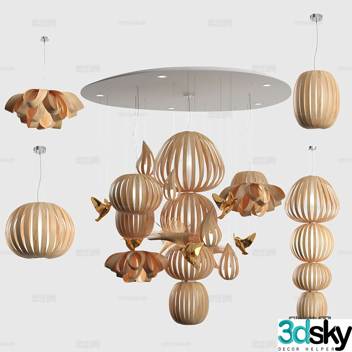 3D model of lamp set