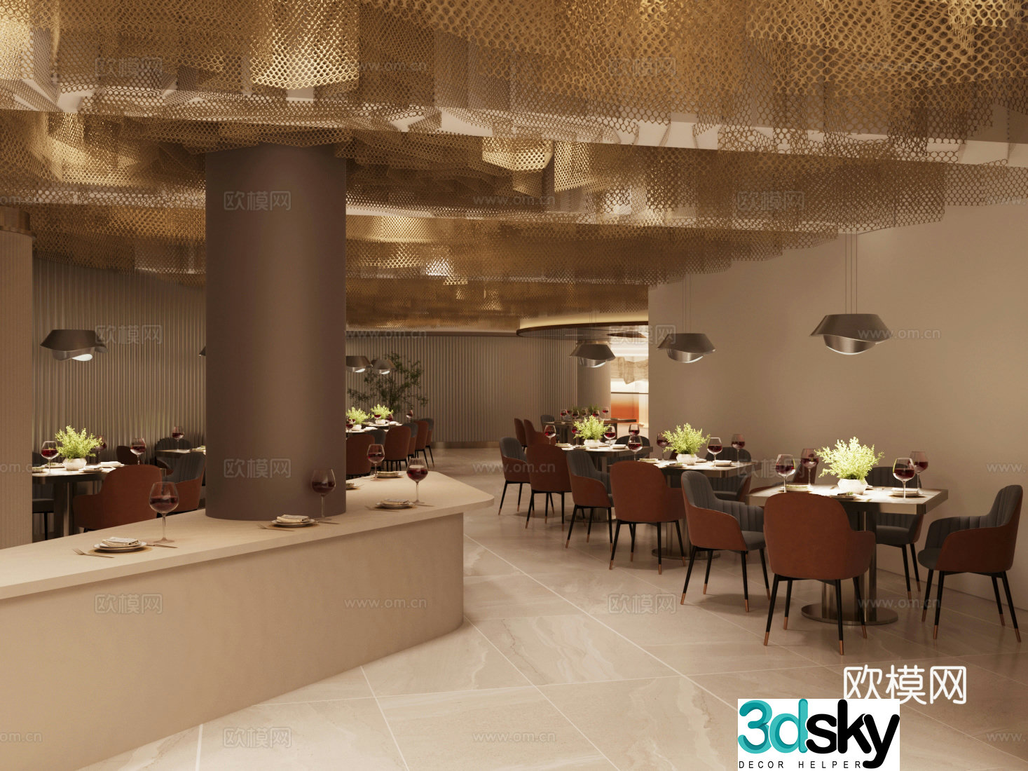 Modern Western Restaurant 3D Model