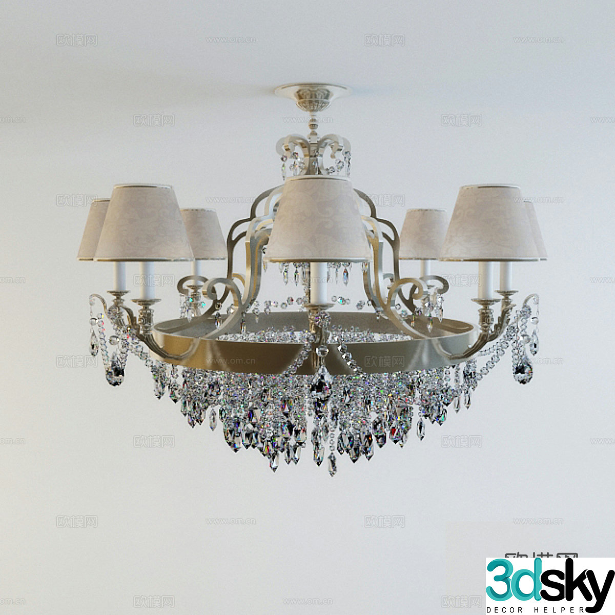 19th century European chandelier 3d model