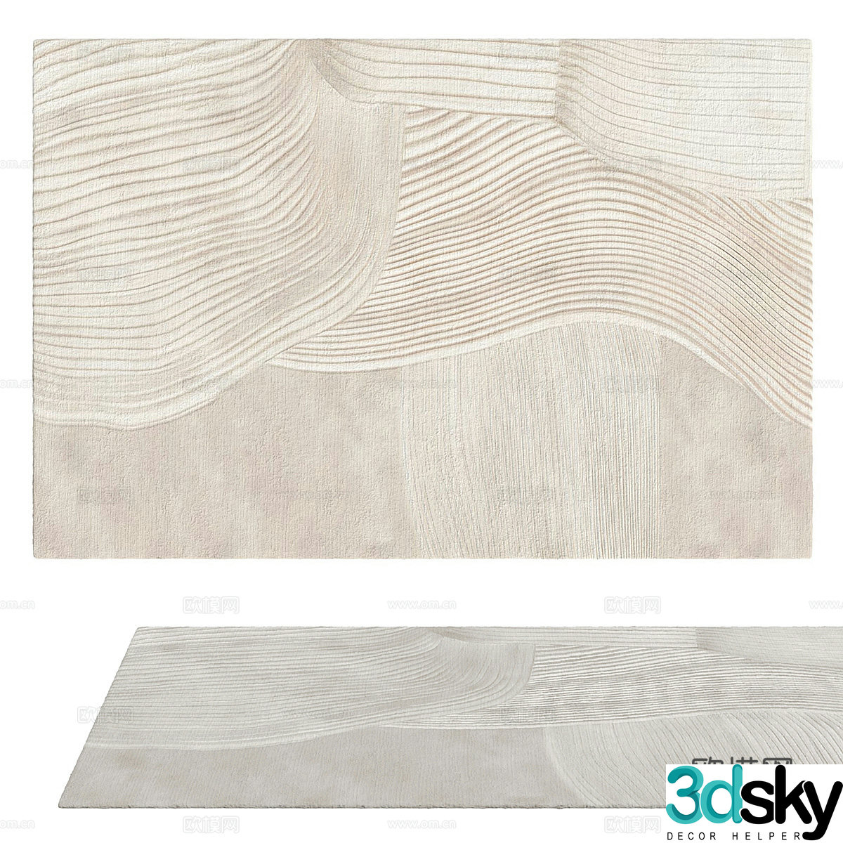 New Chinese style fabric carpet 3D model