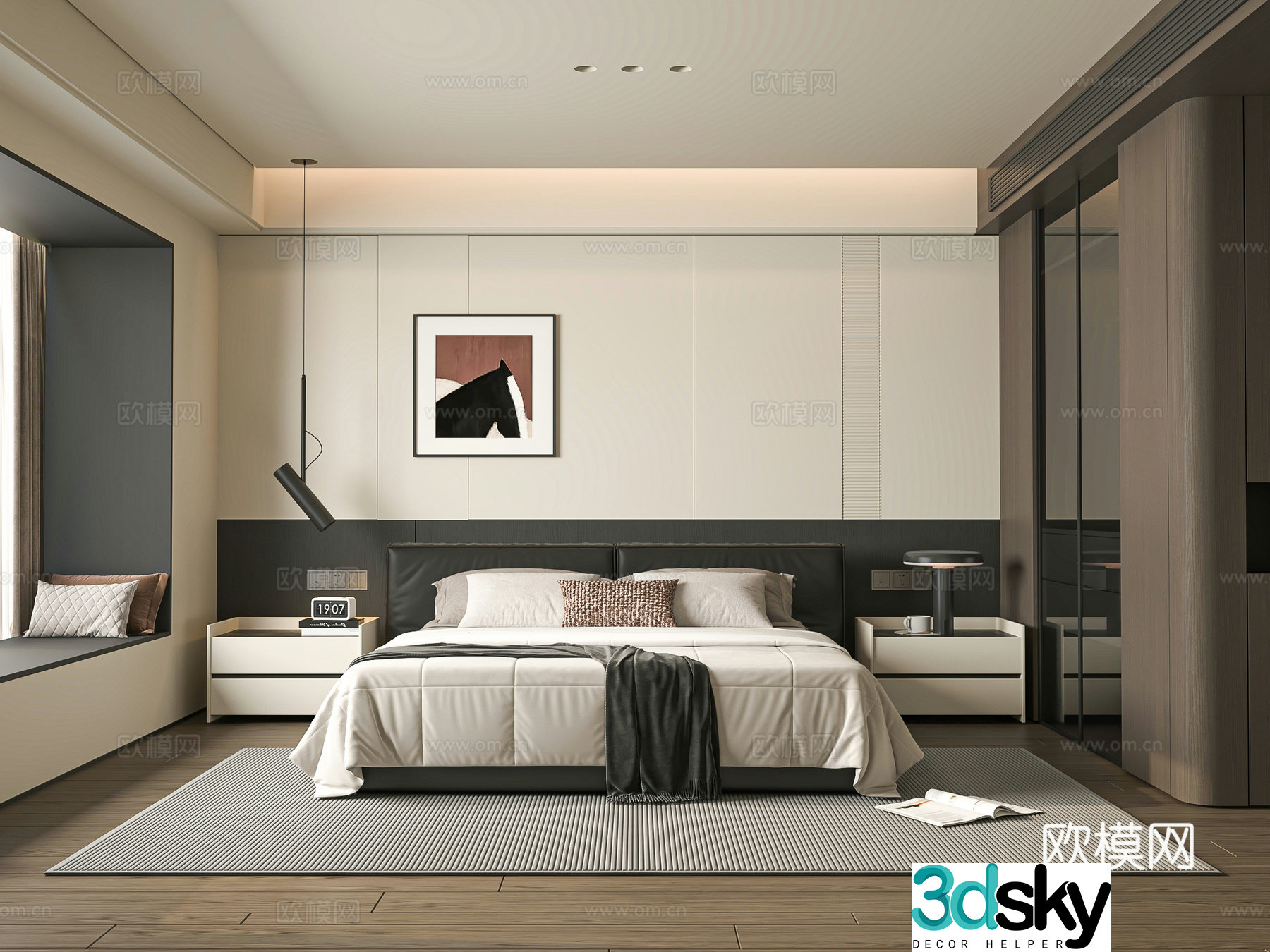 Modern light luxury bedroom Modern Italian bedroom 3d model