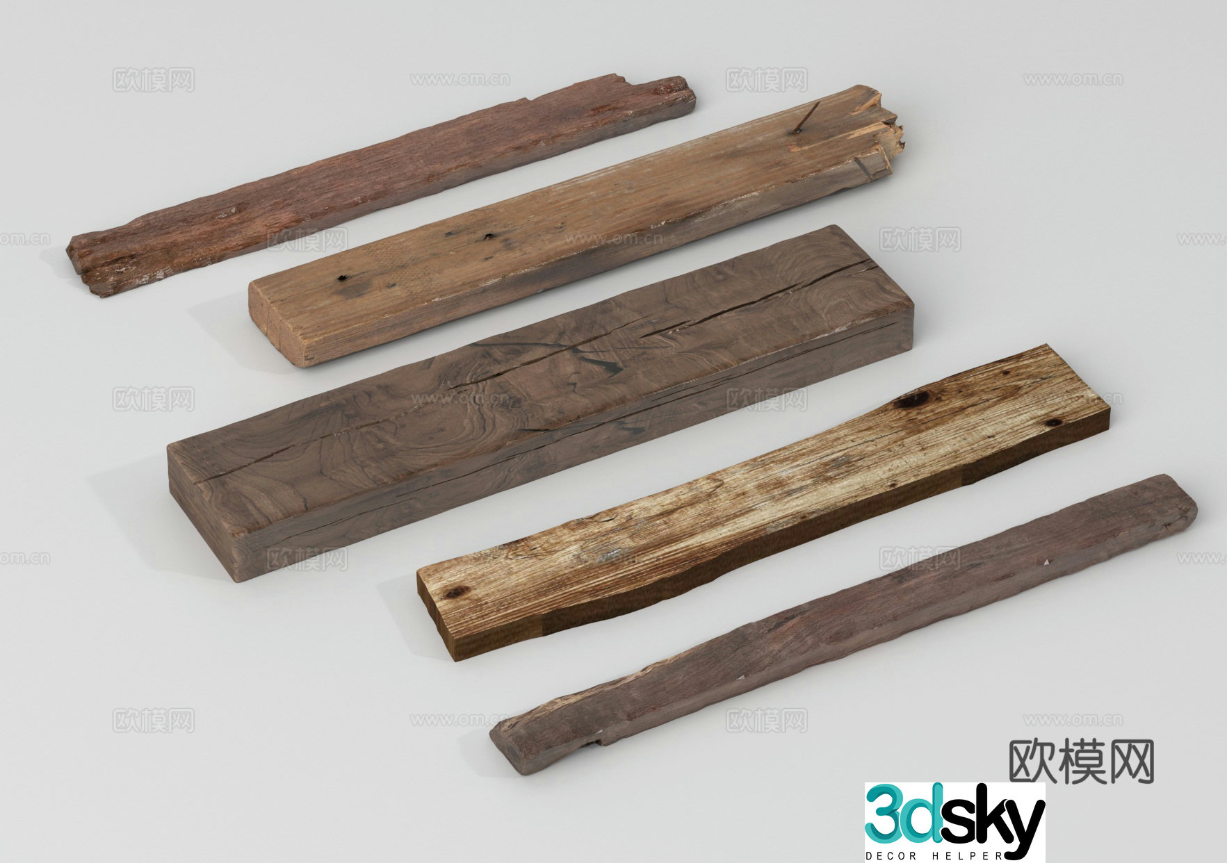 Wood B&B Old Wood Wood Strips 3D Model
