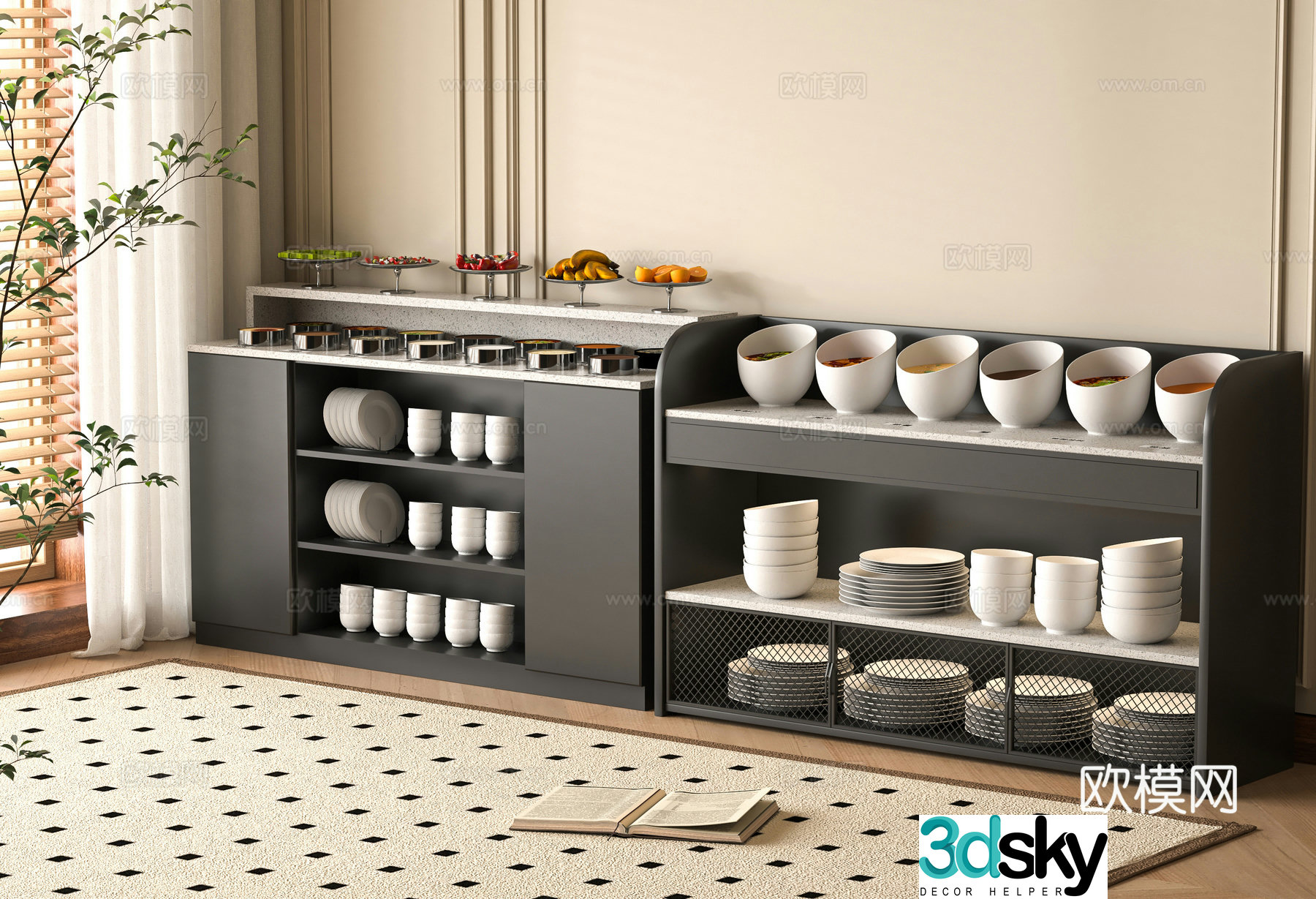 Modern seasoning table 3D model