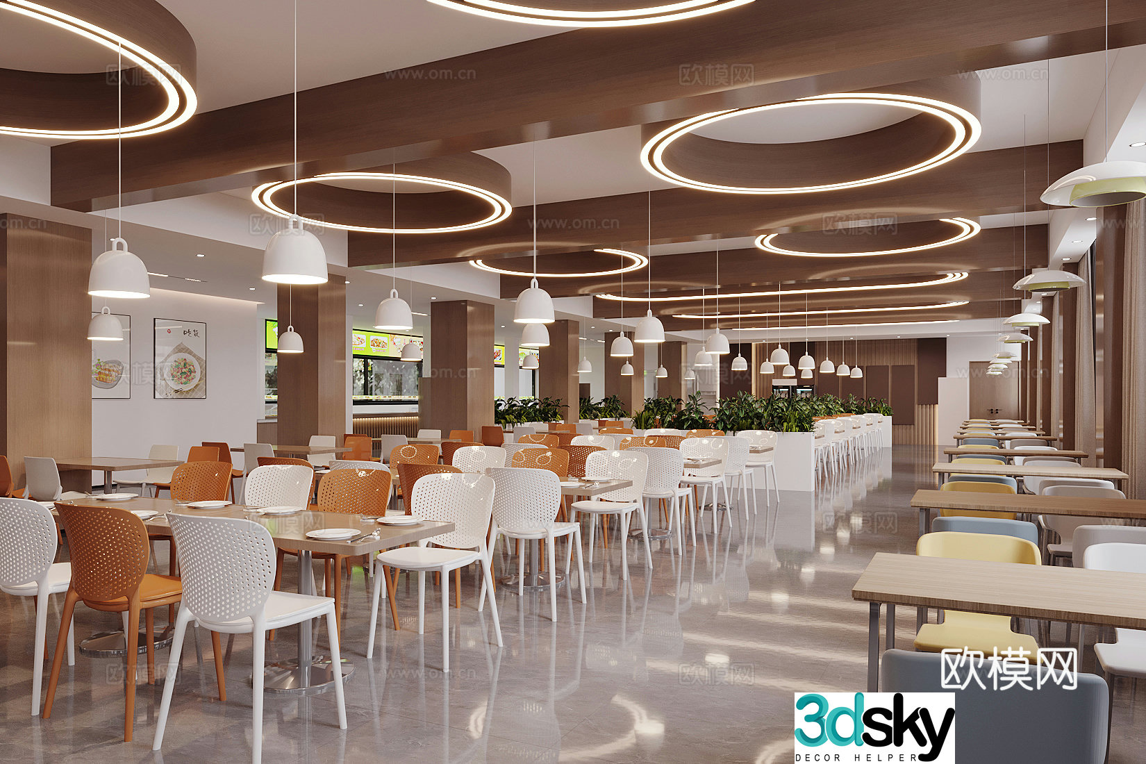 Employee Canteen Employee Restaurant 3D Model