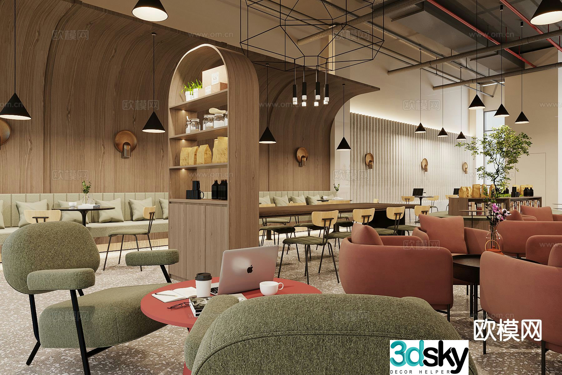 Modern cafe 3d model