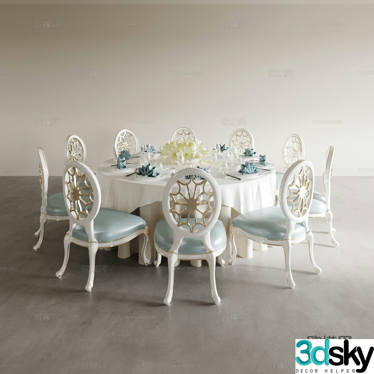 Dining table and chairs living and dining table and chairs dining table and chairs wine table and chair combination round wine table and chair 3D model