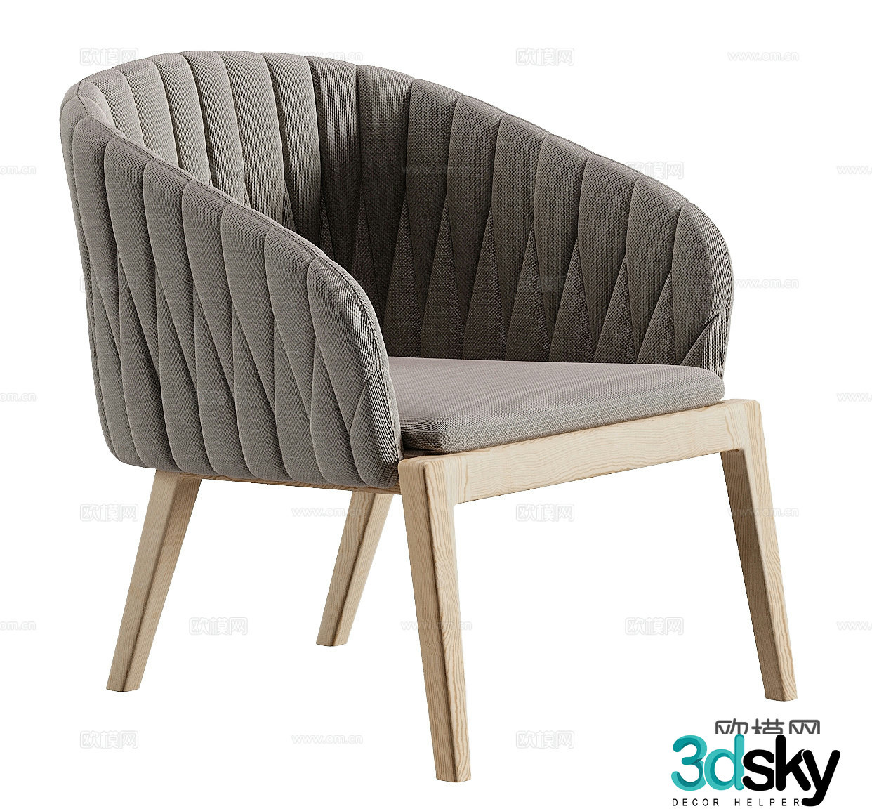 Fabric leisure chair indoor leisure chair outdoor leisure chair backrest chair courtyard leisure chair wooden 3d model