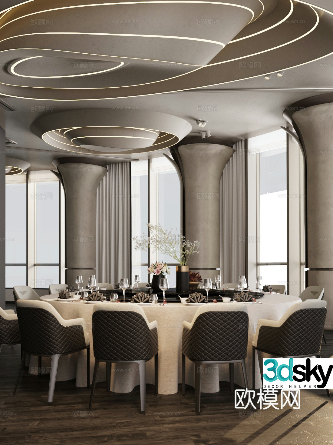 Restaurant private room private room 3D model