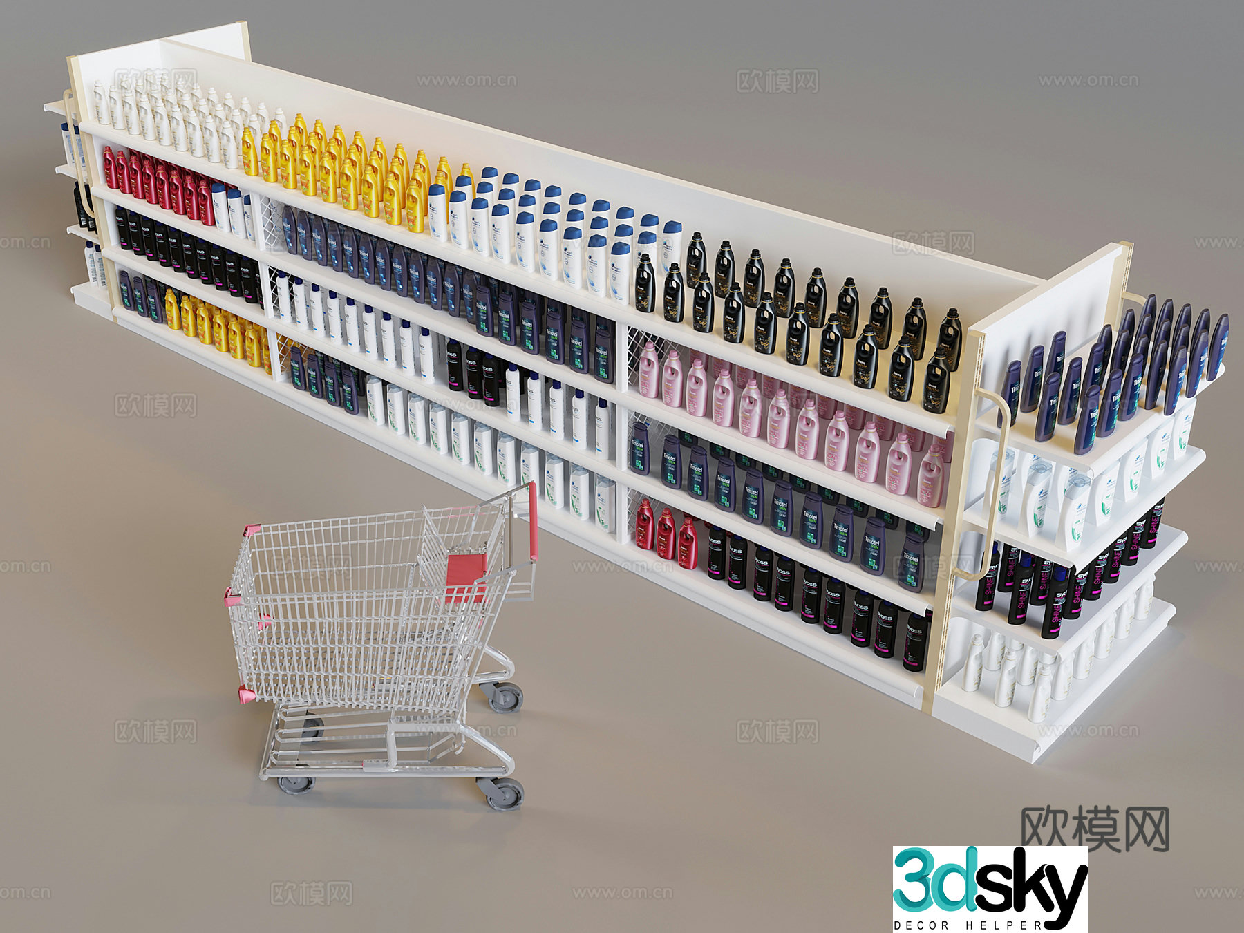 Daily chemicals display shelf display shelf display cabinet shampoo conditioner 3d model