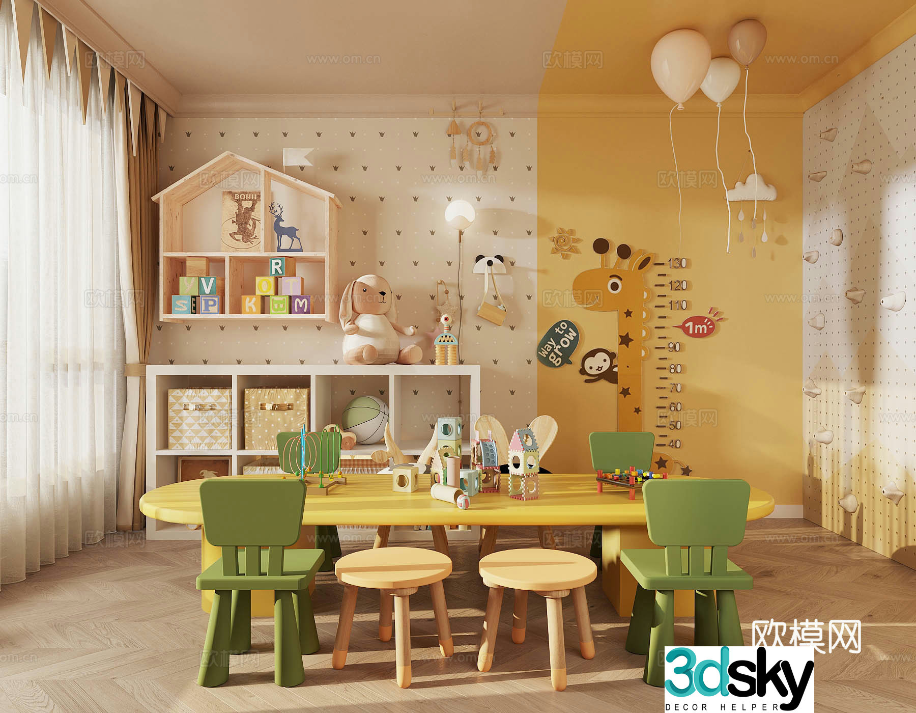 Modern children’s entertainment room children’s table and chairs plush toys children’s entertainment equipment children’s toy room 3D model