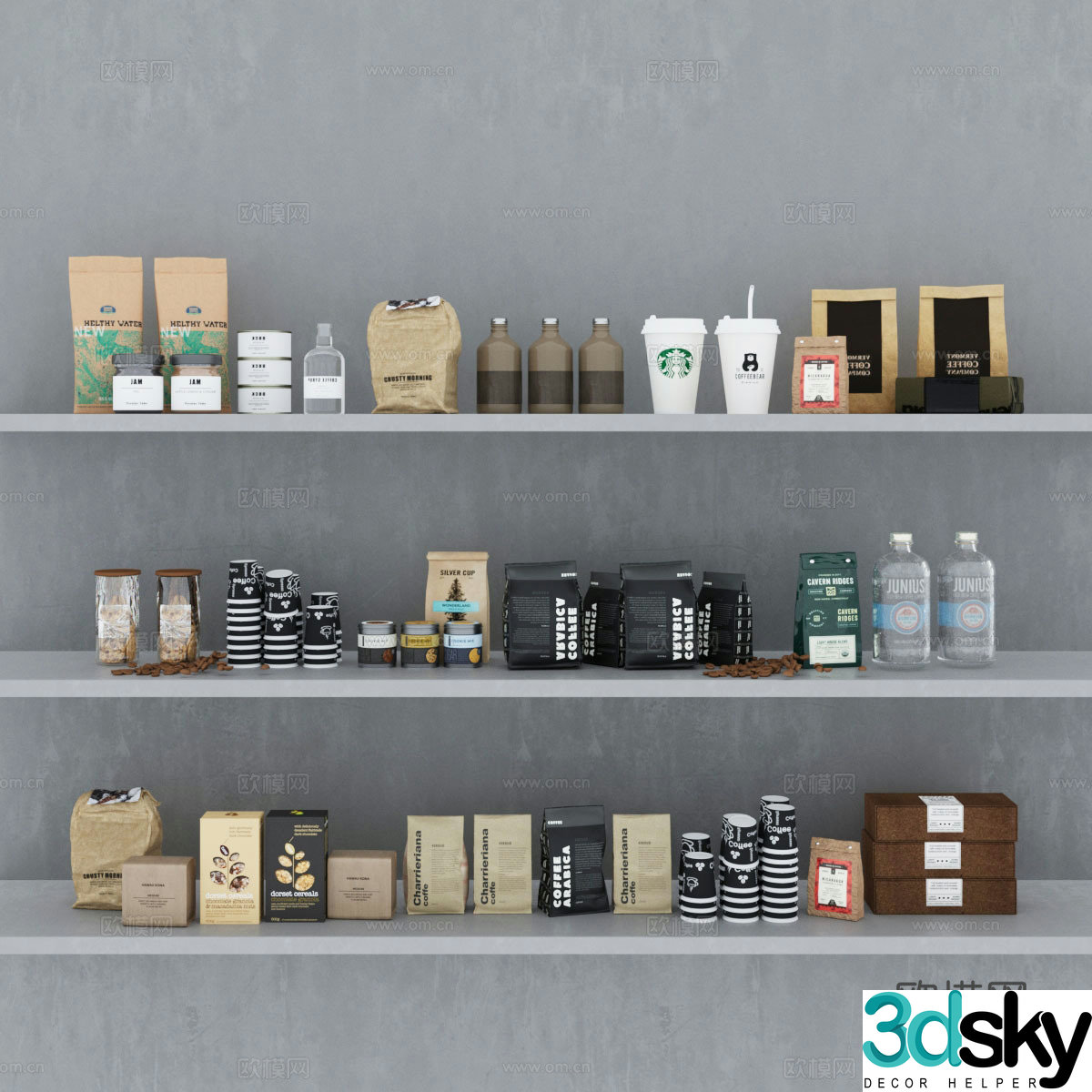 Wine and food coffee bag coffee food drink beverage food bag 3d model