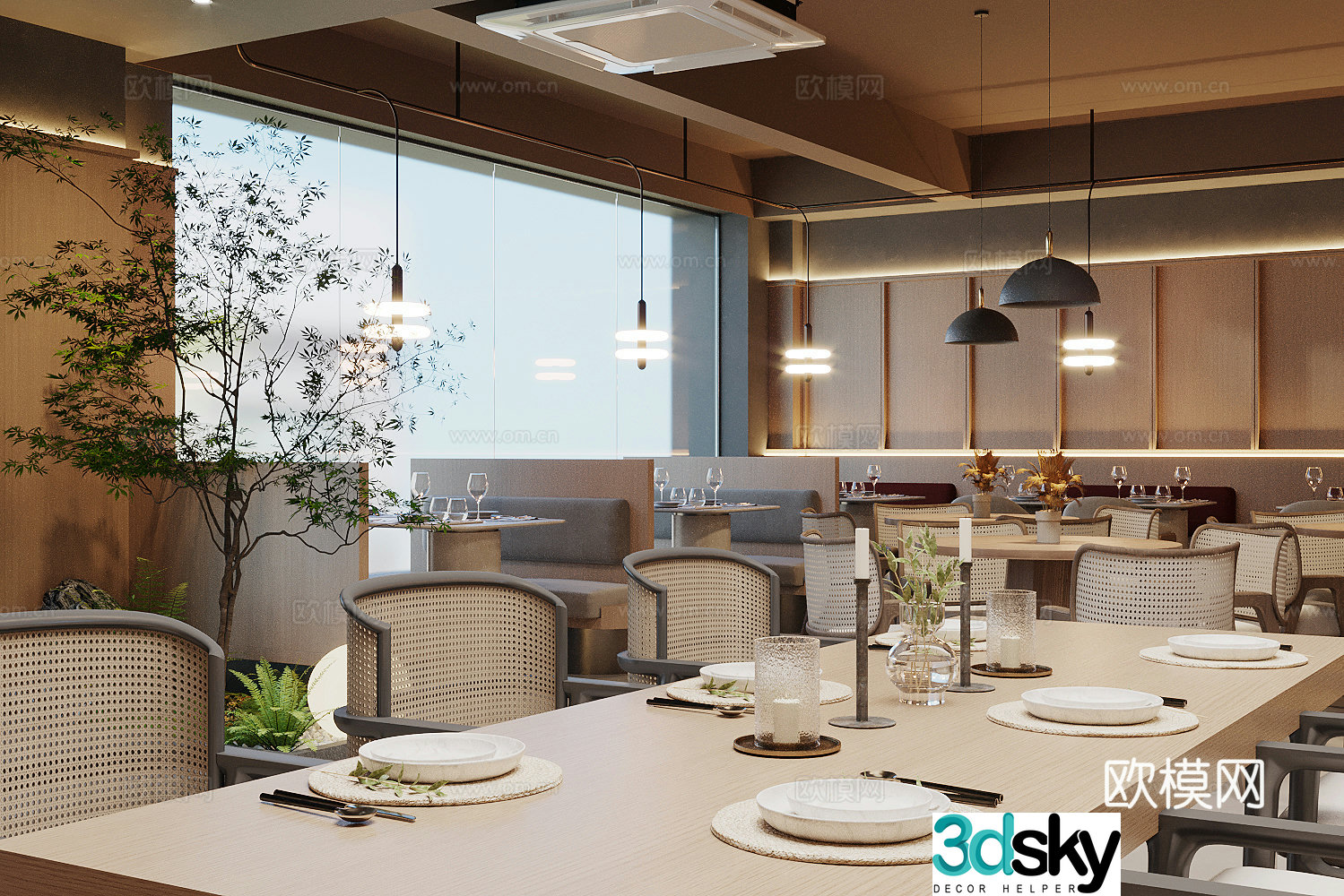 Modern Western Restaurant 3D Model