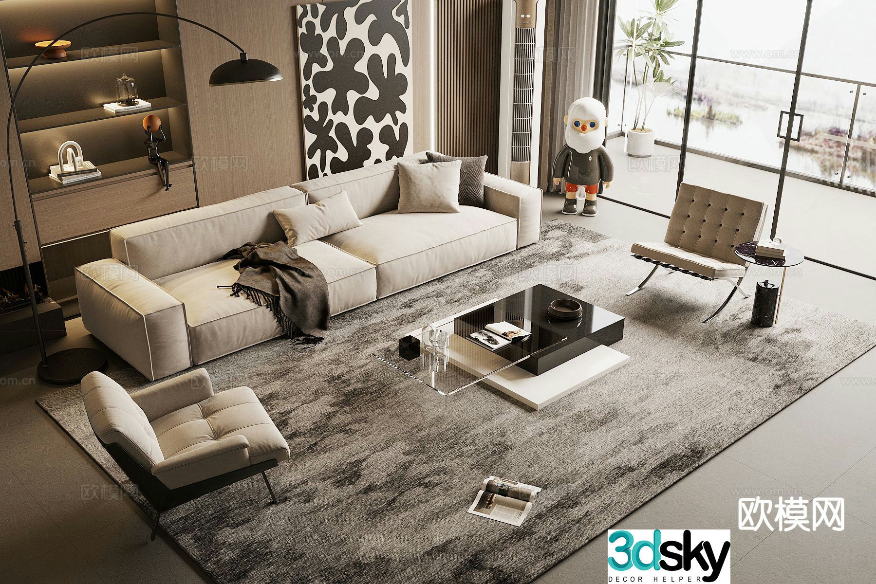 Modern combination sofa 3d model