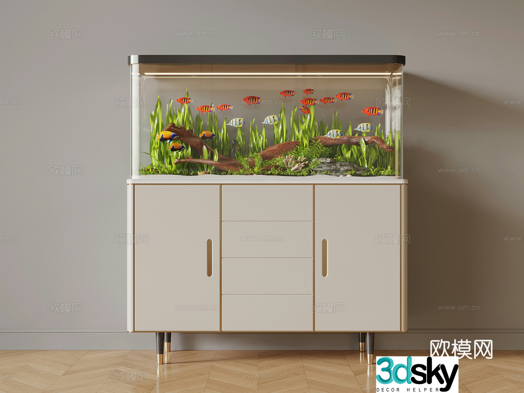 Fish tank Modern simple fish tank 3d model