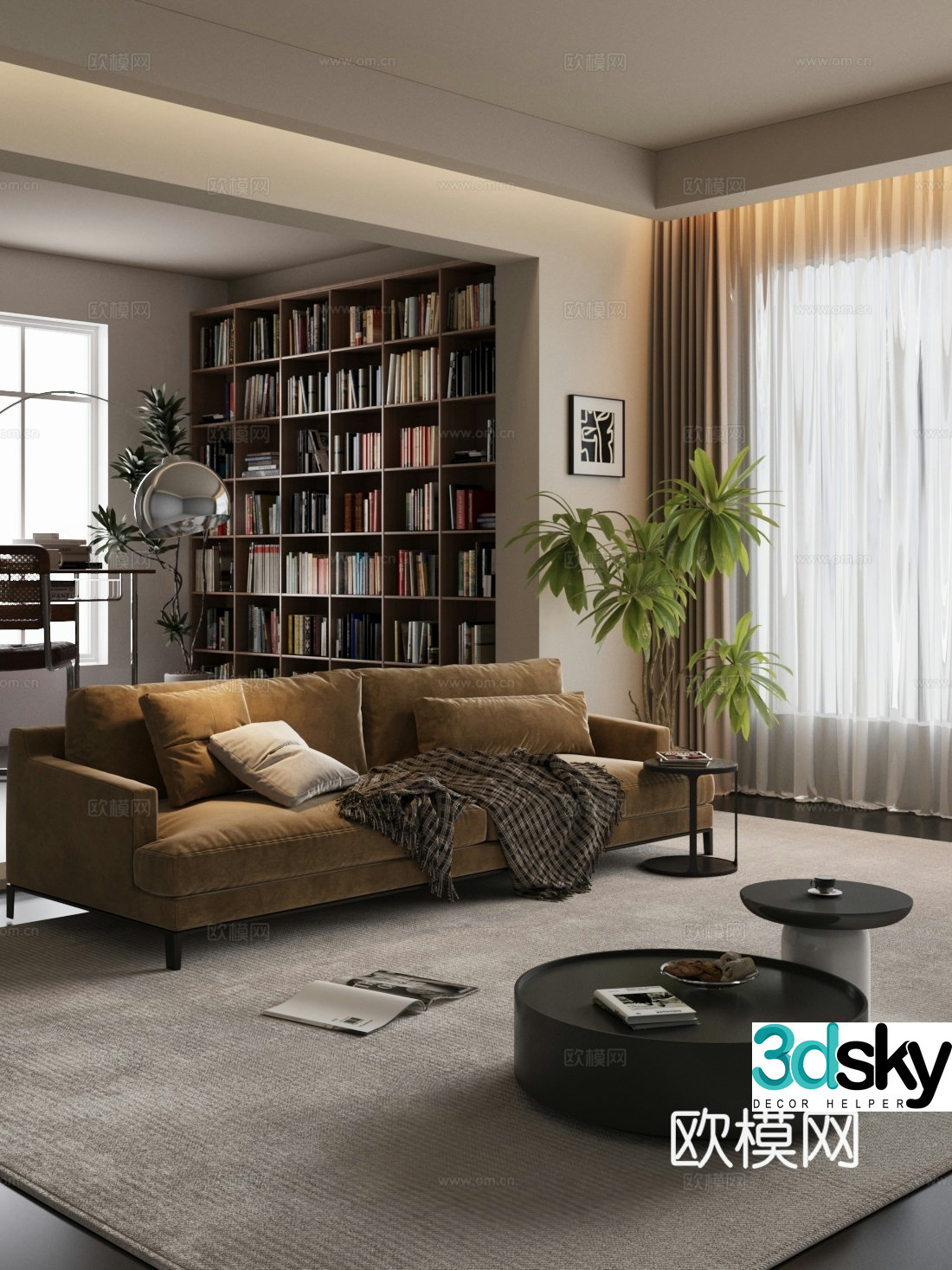 Modern home living room 3d model