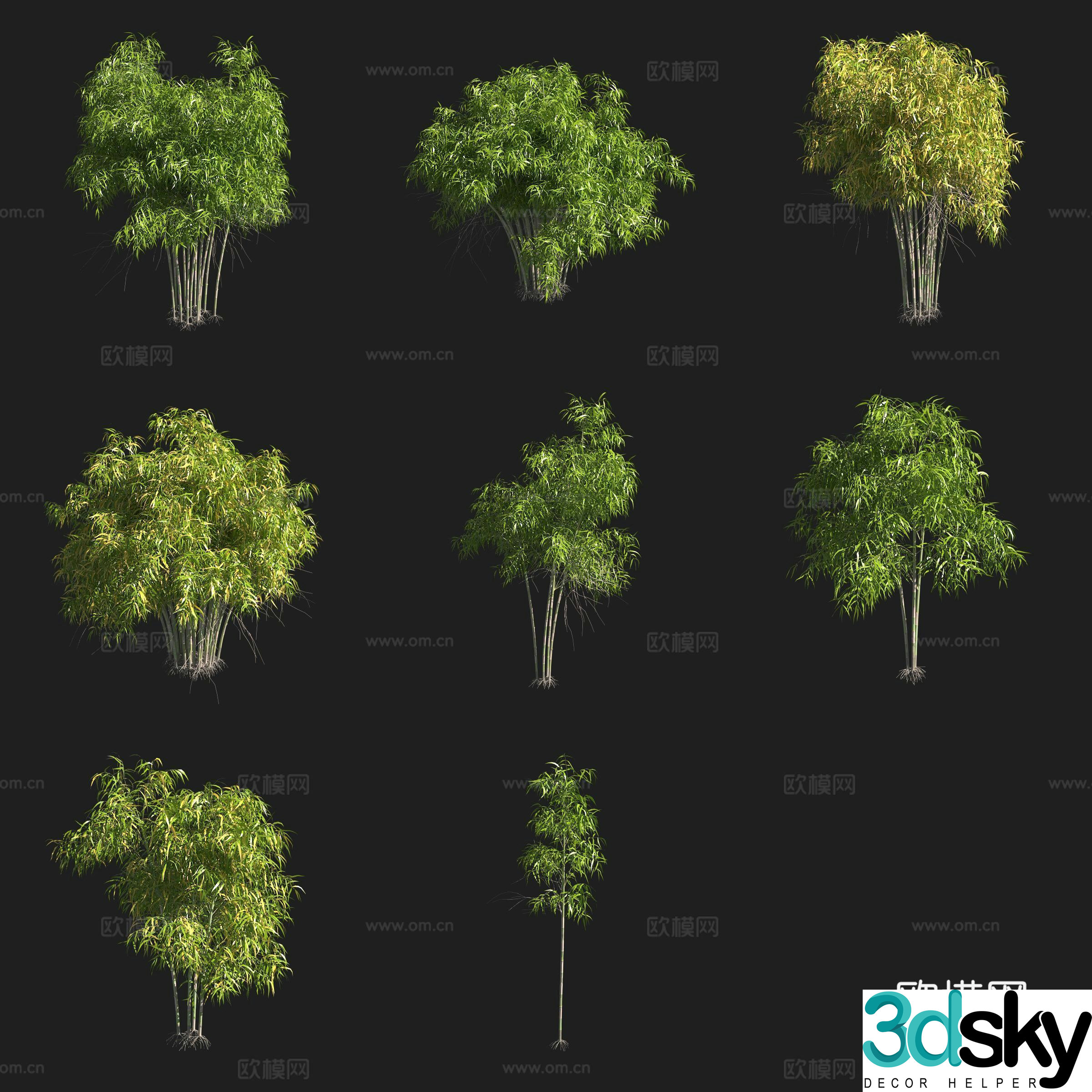 Ink bamboo bamboo bamboo forest 3d model