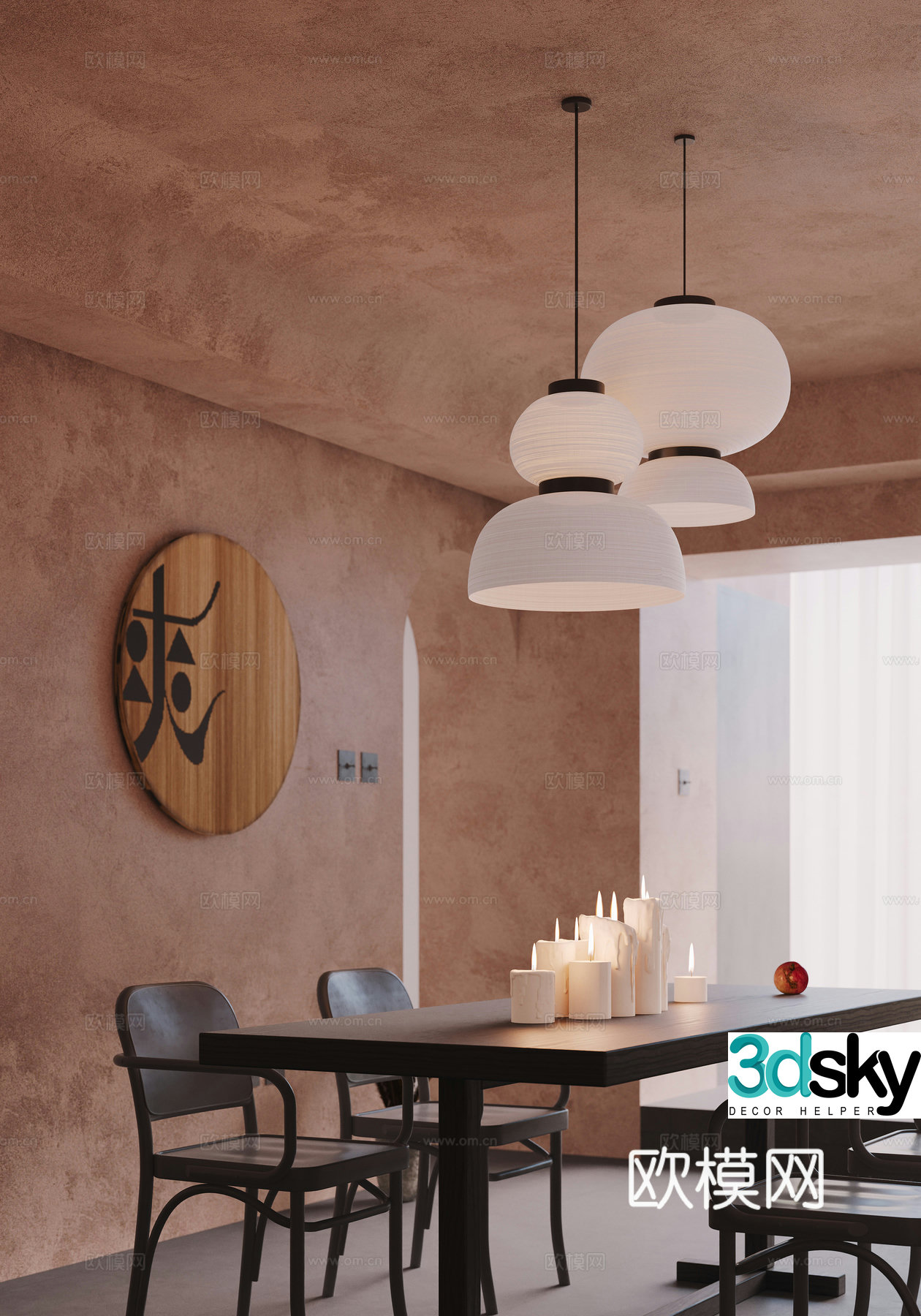 Jijifeng high-end restaurant lamp 3d model