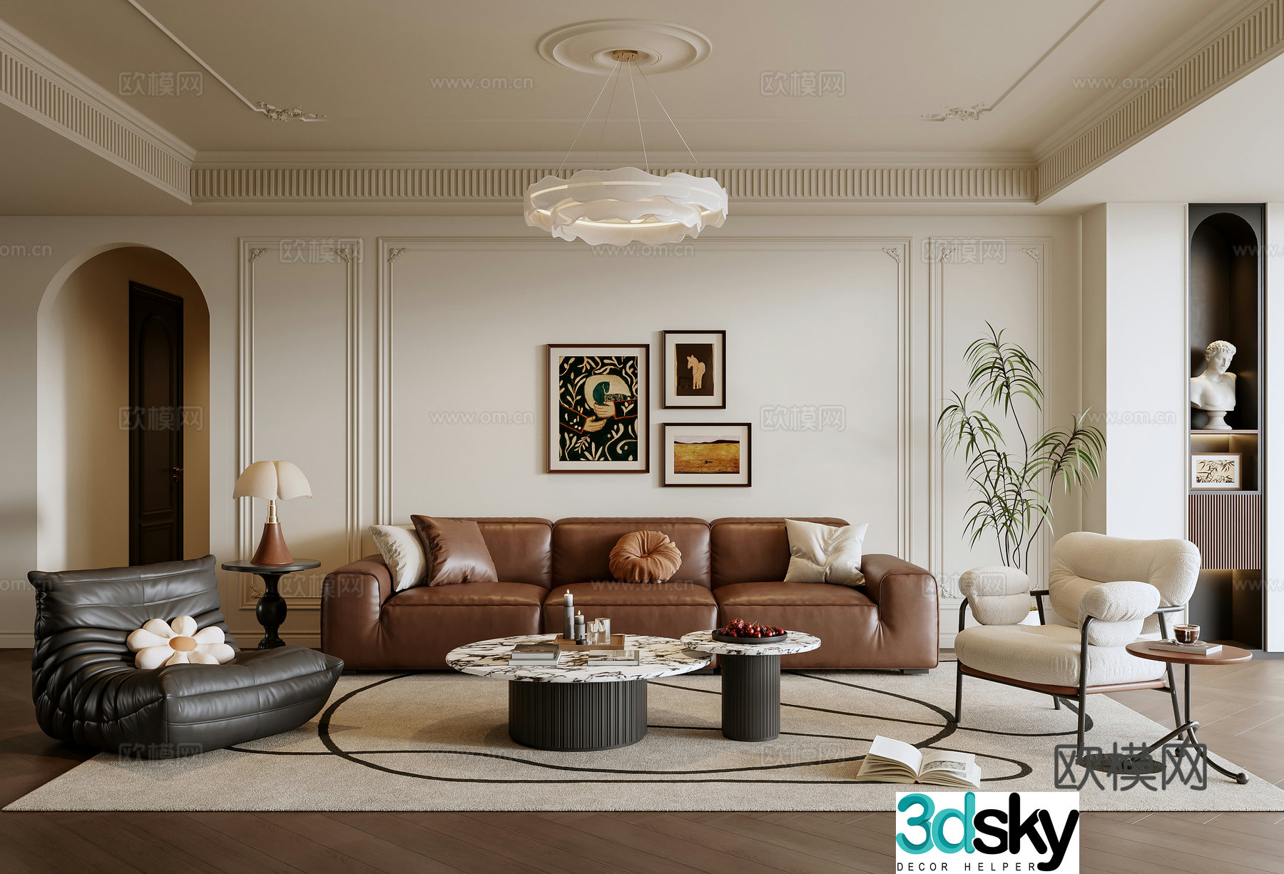 French living room 3d model