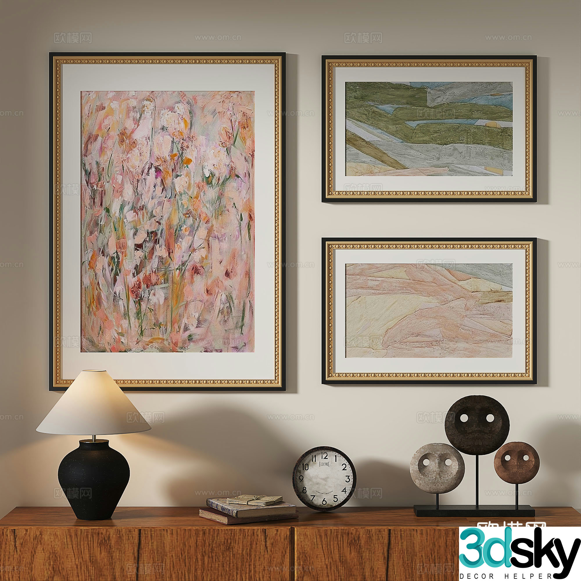 Modern French retro medieval decorative painting 3d model