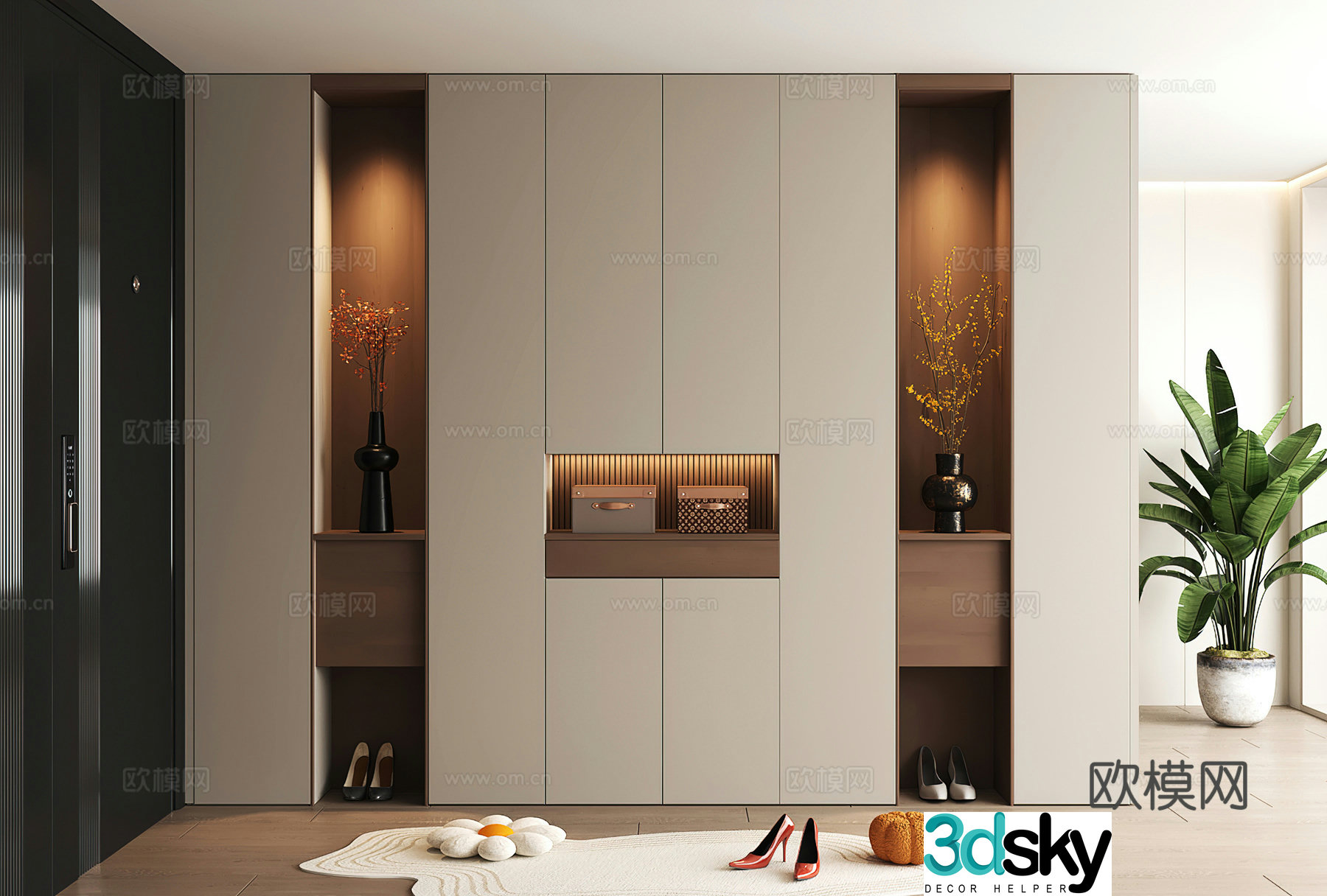 Shoe cabinet design shoe cabinet partition shoe cabinet porch shoe cabinet shoe cabinet rendering 3D model