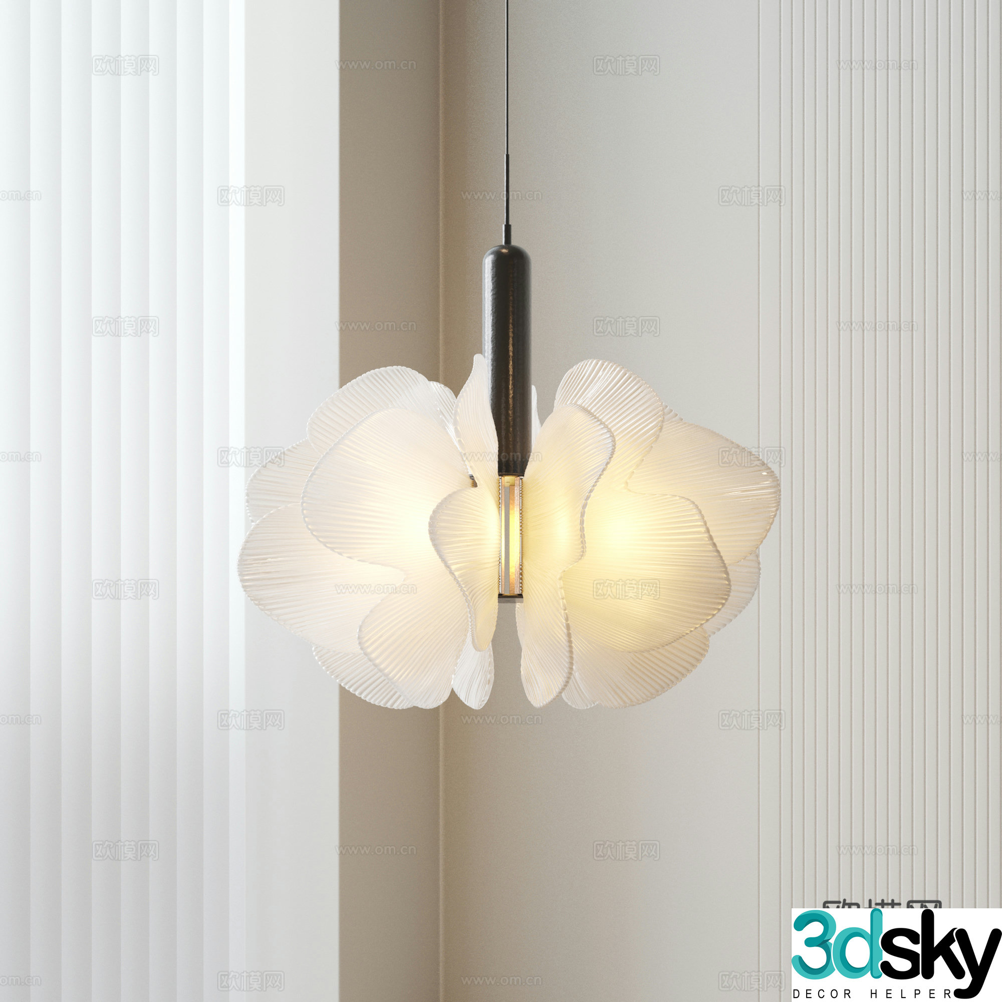 French romantic restaurant lights 3d model
