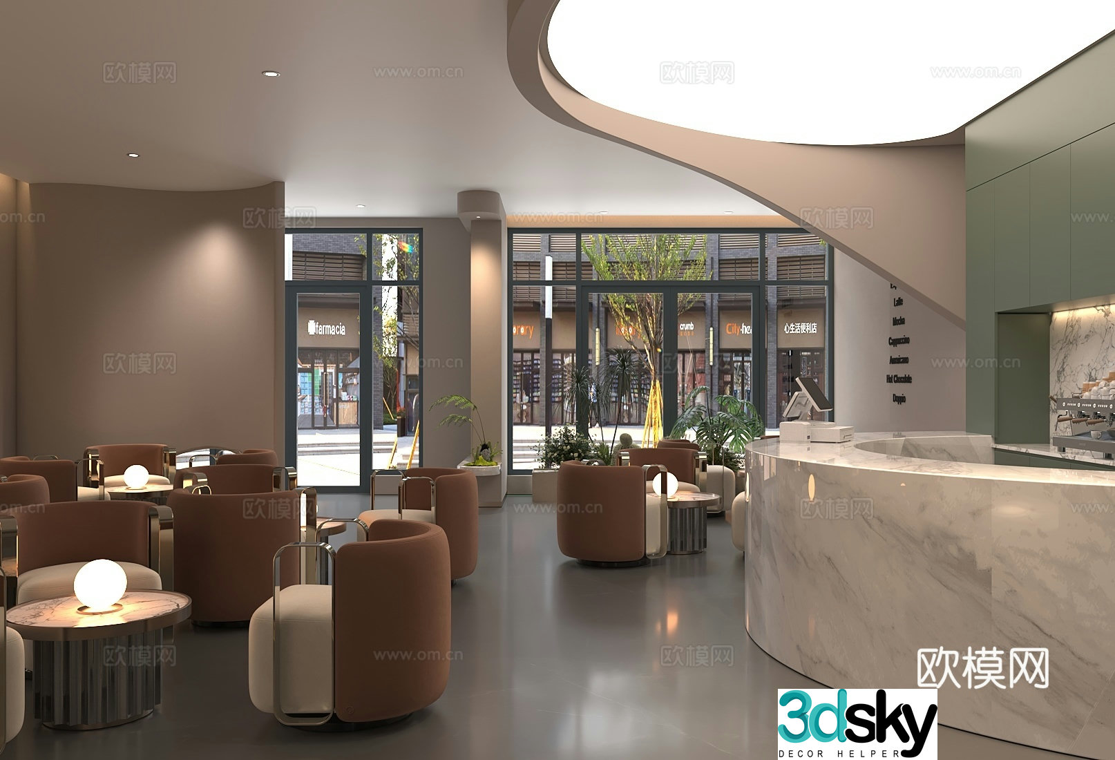 Modern sales office Sales office lounge area Sales office negotiation area Reception sofa coffee table Sales office 3D model