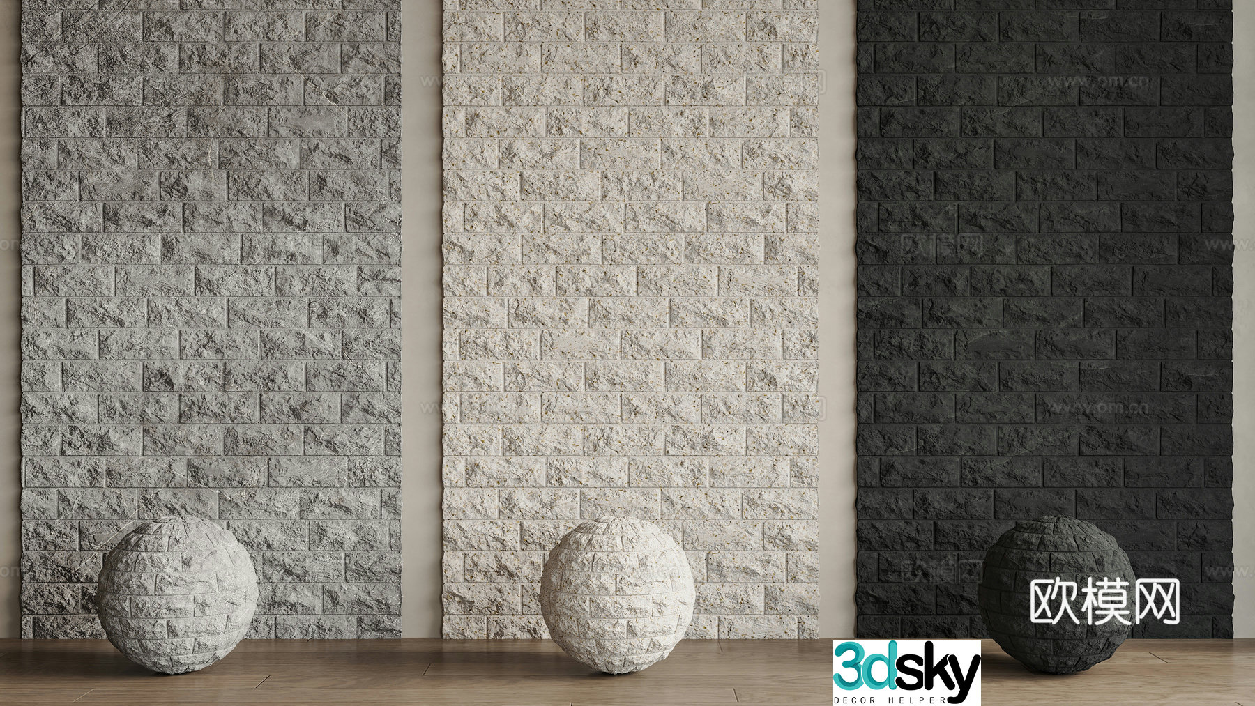 Modern cultural stone wall Cultural stone background wall Brick wall Stone background wall Cultural stone 3d model