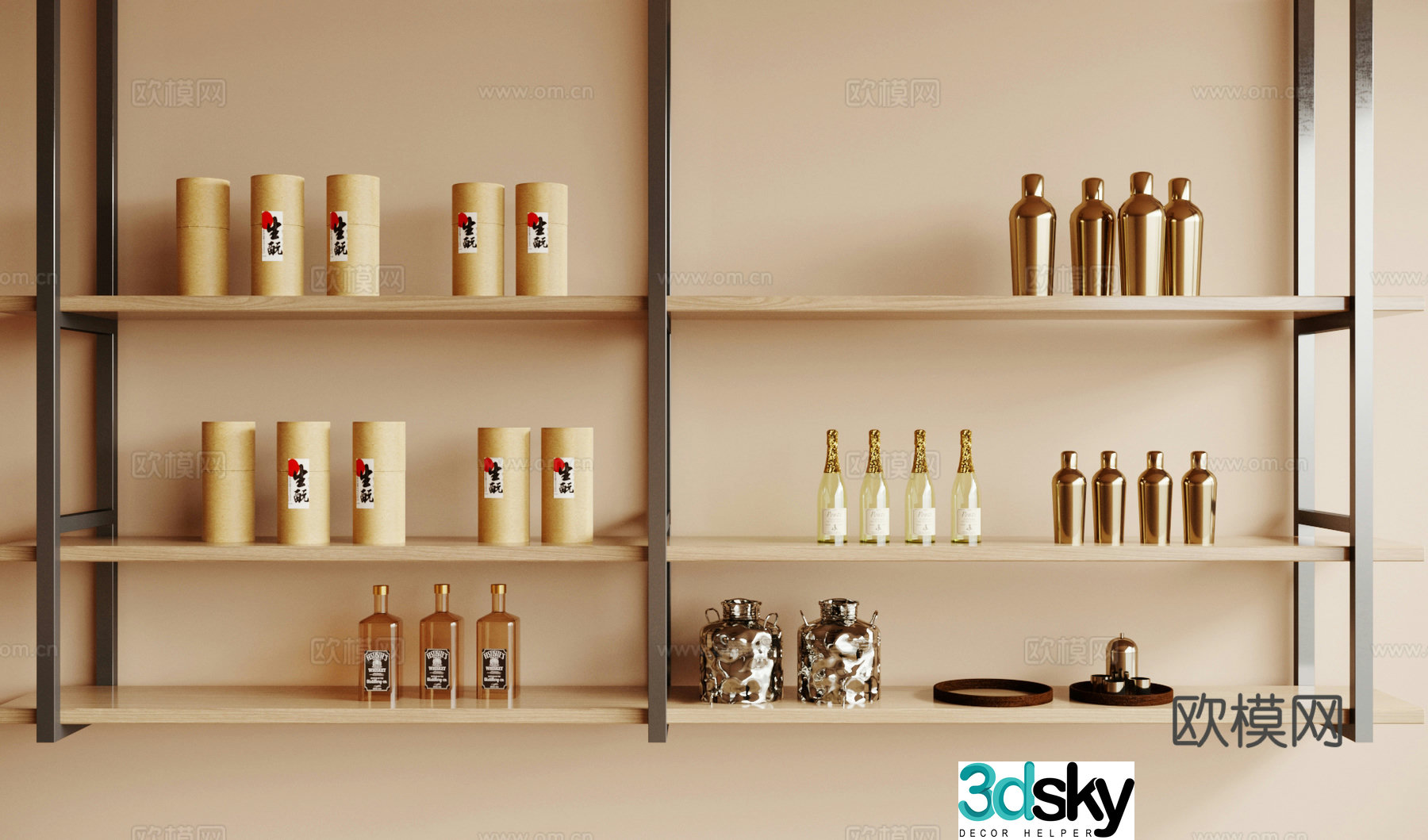 Japanese wine rack wine rack 3d model