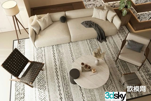Modern combination sofa 3d model