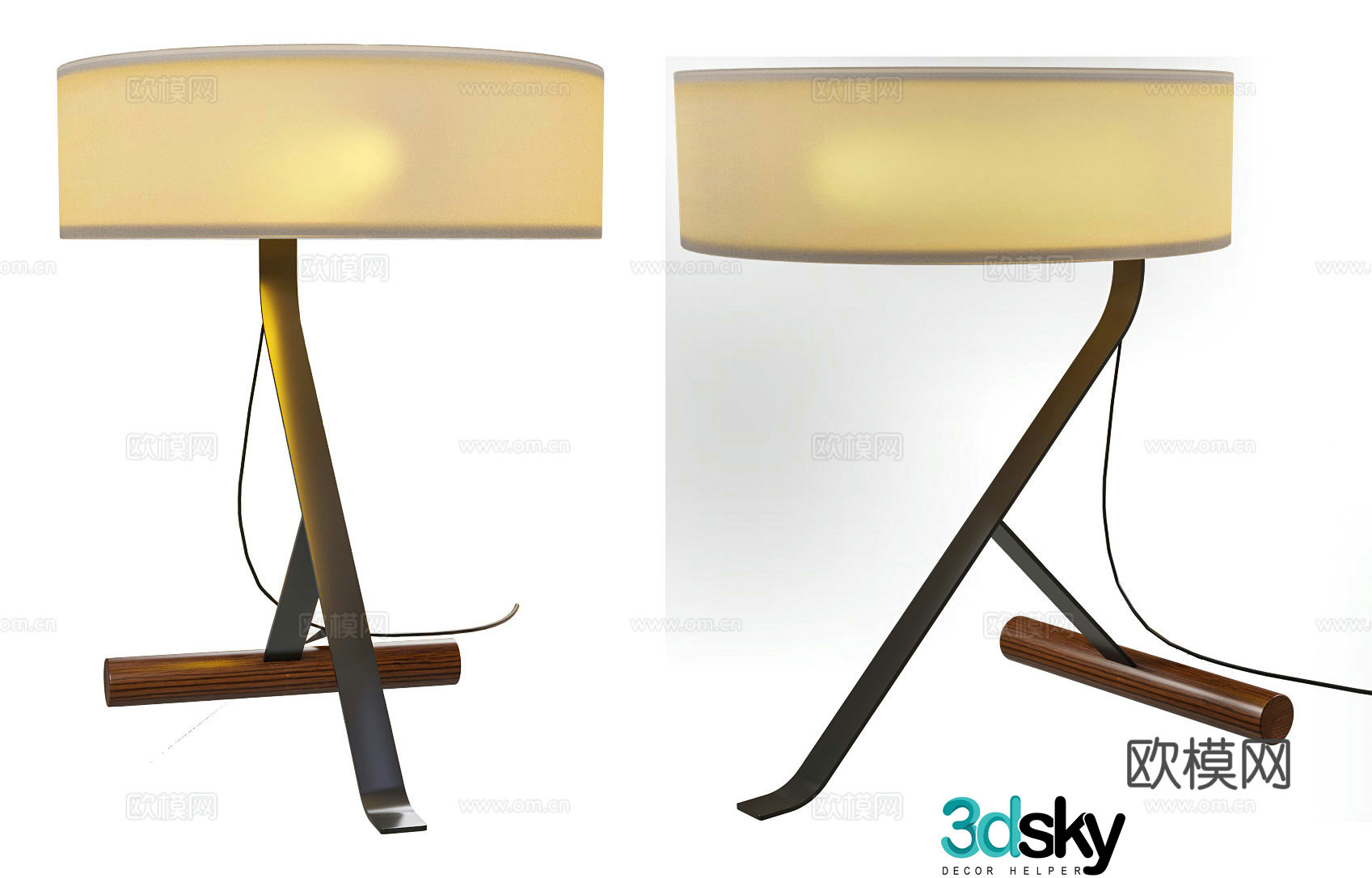 New Chinese style desk lamp medieval style desk lamp desktop desk lampshade creative art desk lamp office desk lamp 3D model