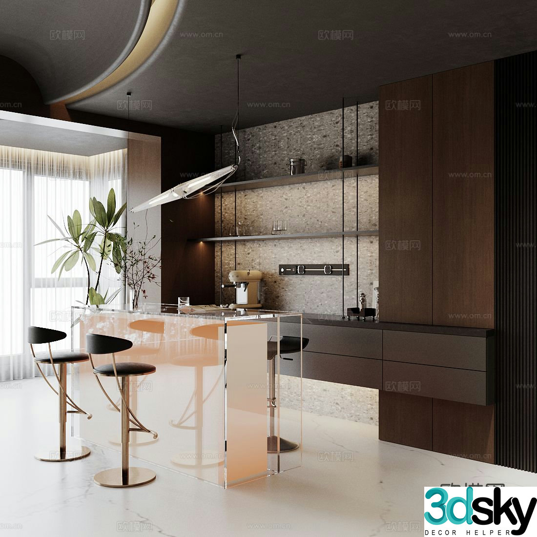 Italian style bar water bar 3D model