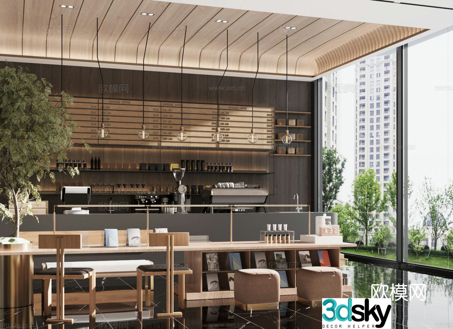 Modern cafe 3d model
