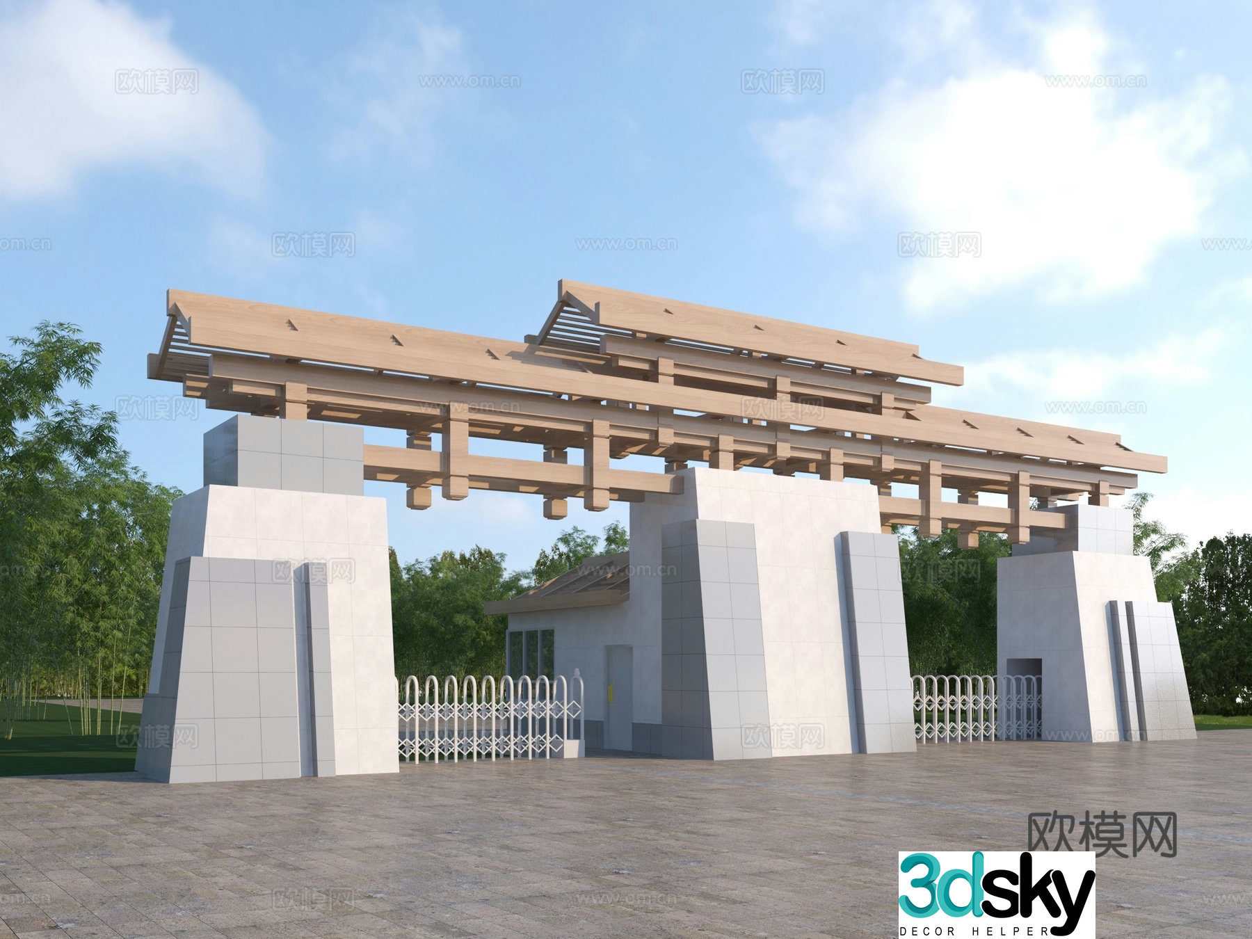 Modern scenic spot gate 3D model