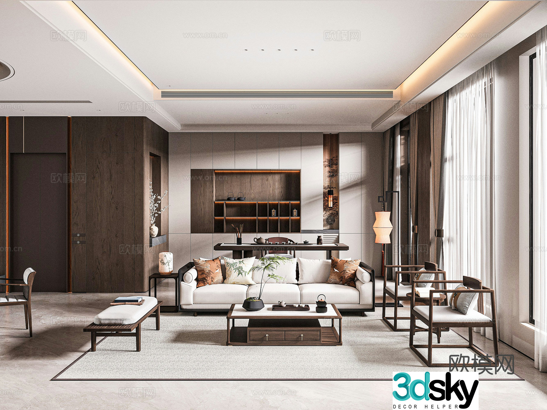 New Chinese living room 3D model