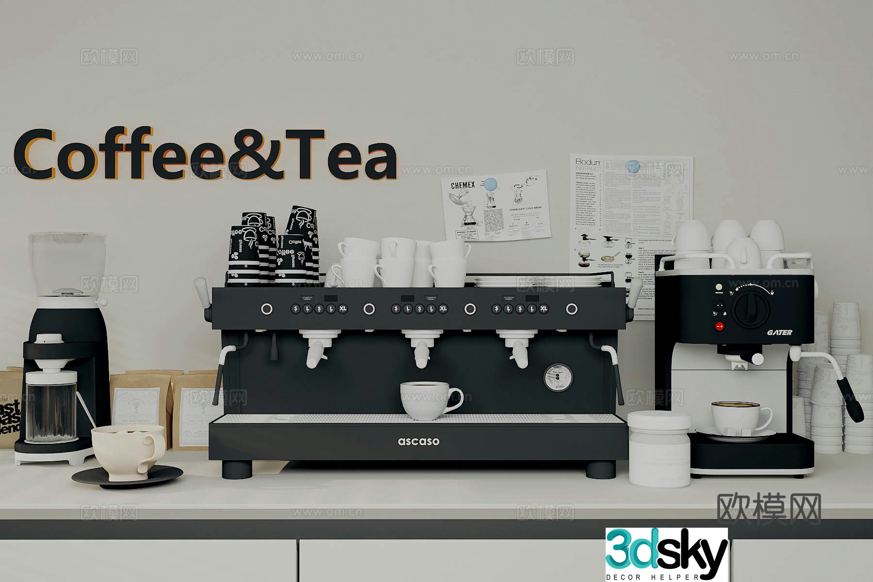 Coffee machine kitchen appliances capsule coffee machine bean grinder direct drinker coffee ornament 3D model