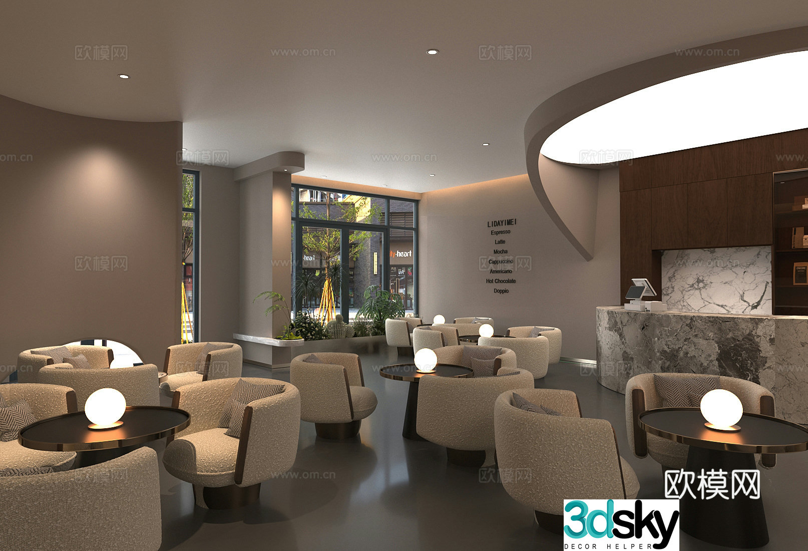 Modern sales office Sales office Sales office Sales office negotiation area Reception area Sofa coffee table combination 3D model