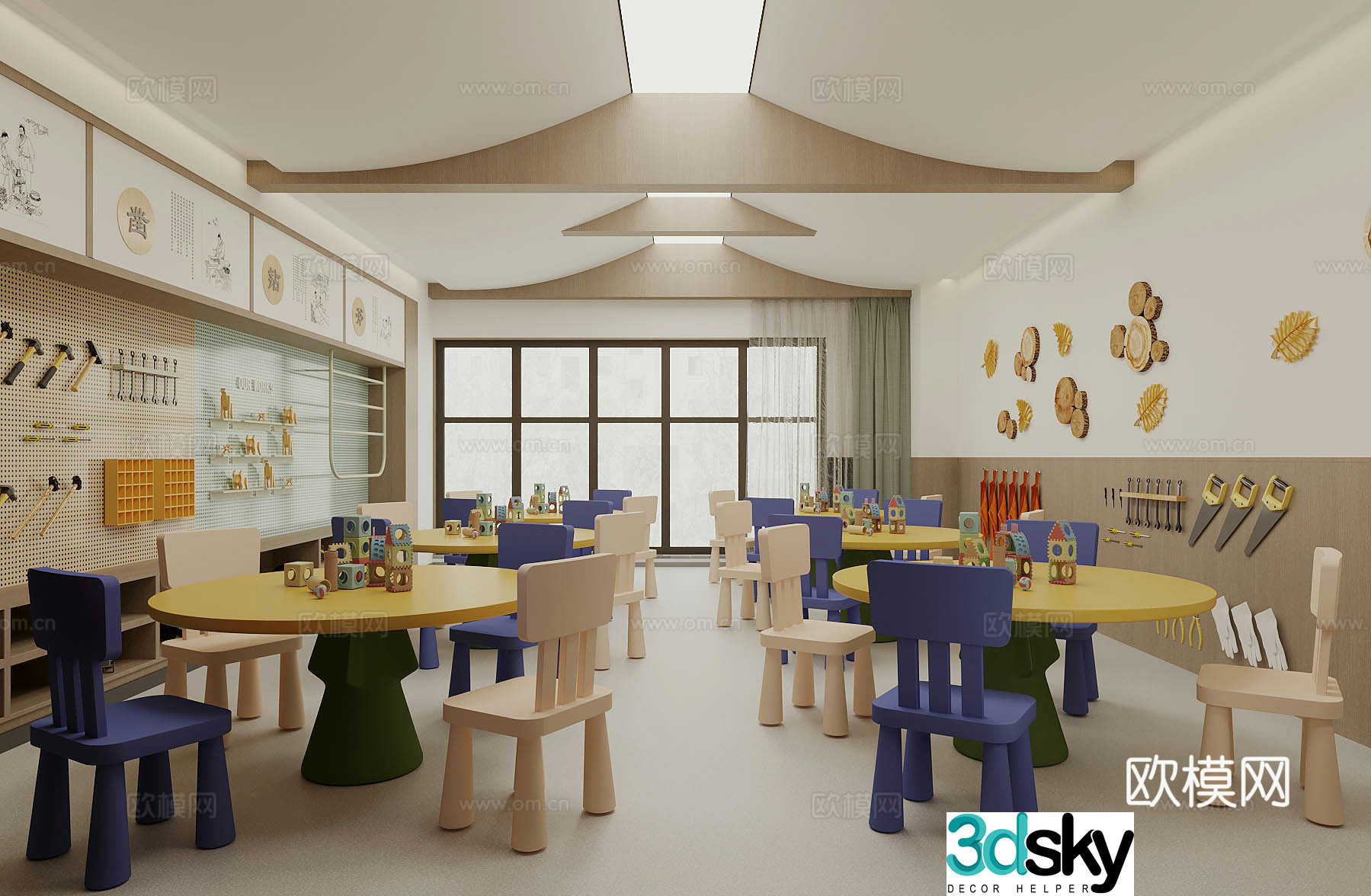 Modern children’s entertainment room children’s table and chairs plush toys children’s entertainment equipment children’s toy room 3D model