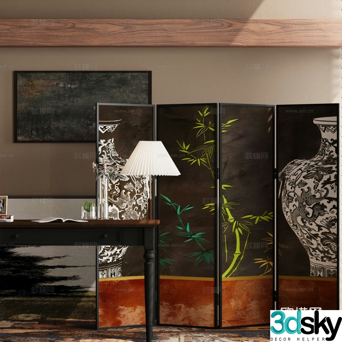 Middle-aged screen 3d model