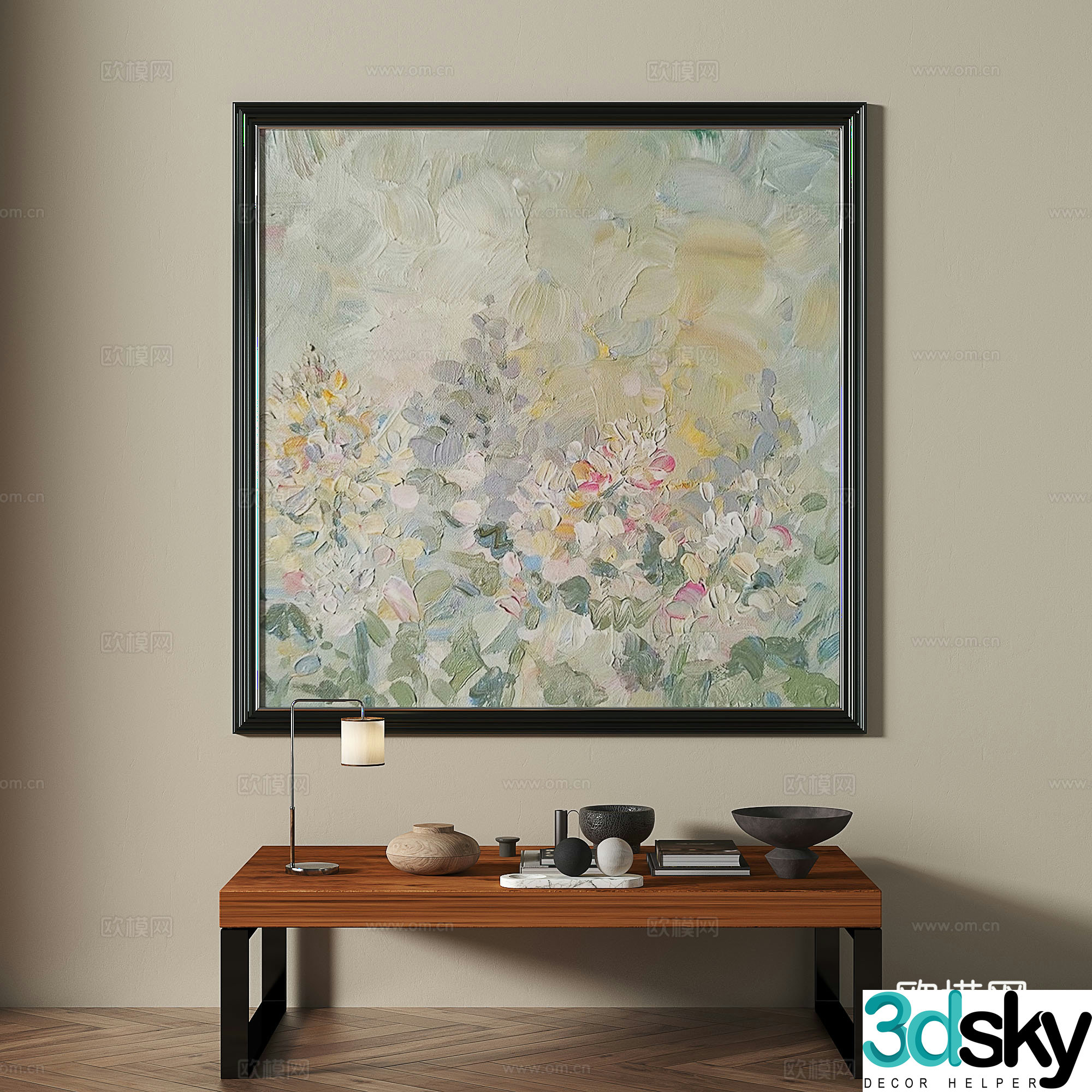 Modern medieval retro decorative painting 3d model