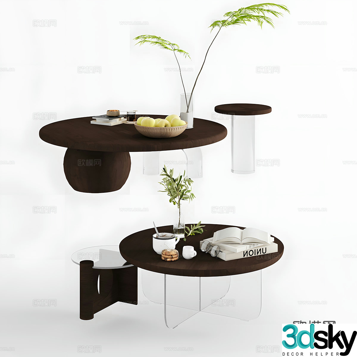 Modern coffee table coffee table special shape coffee table acrylic coffee table 3D model