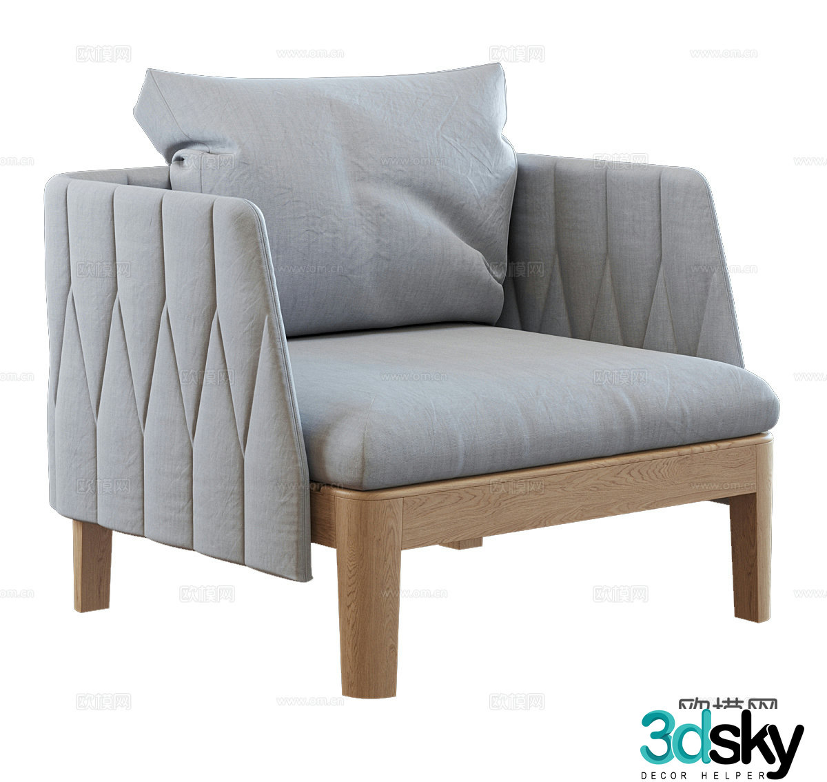 Fabric single sofa Fabric single chair Fabric sofa chair Fabric leisure chair Outdoor small sofa 3D model