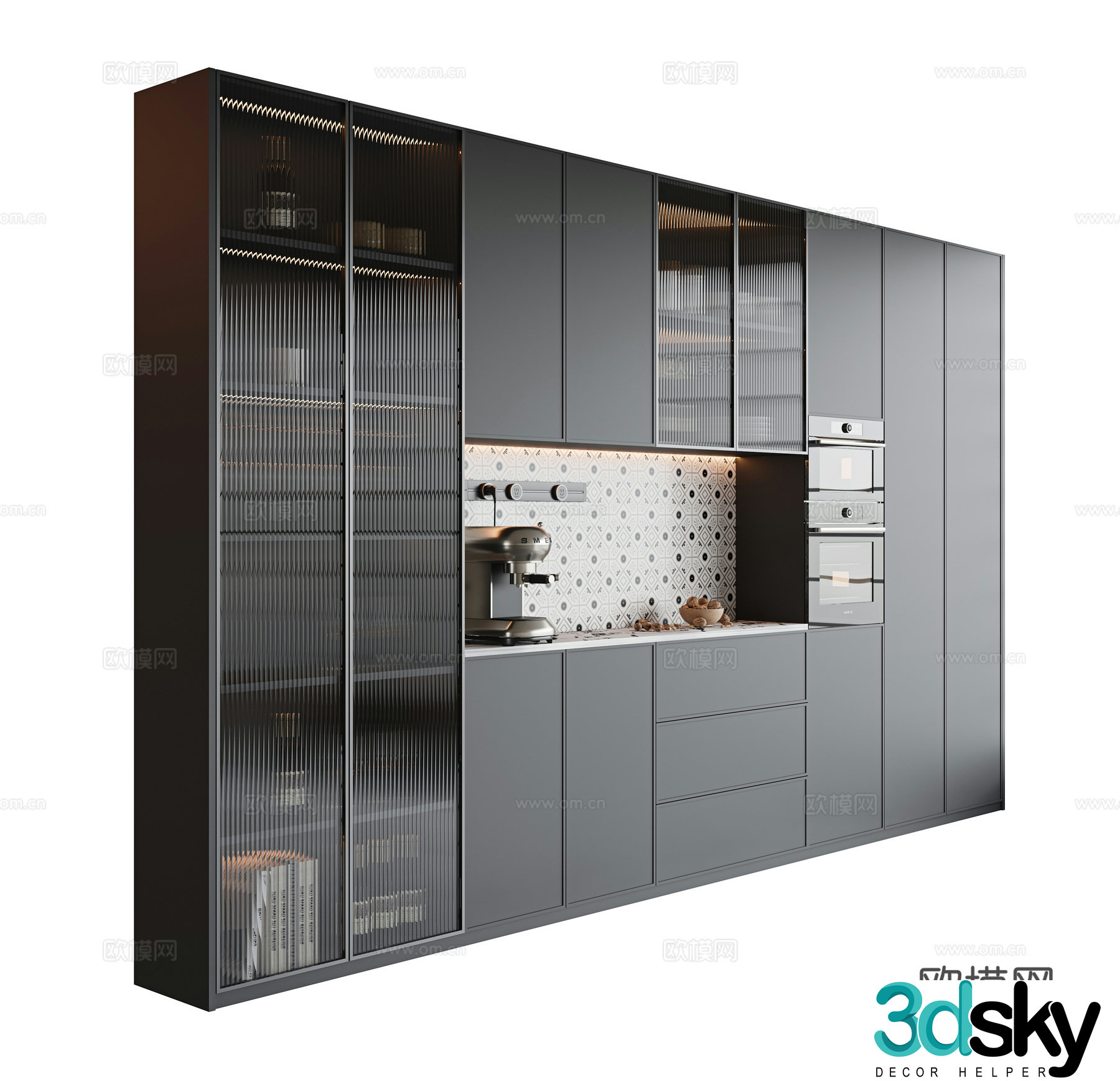 Middle style sideboard retro sideboard French sideboard dark style sideboard wine cabinet 3D model