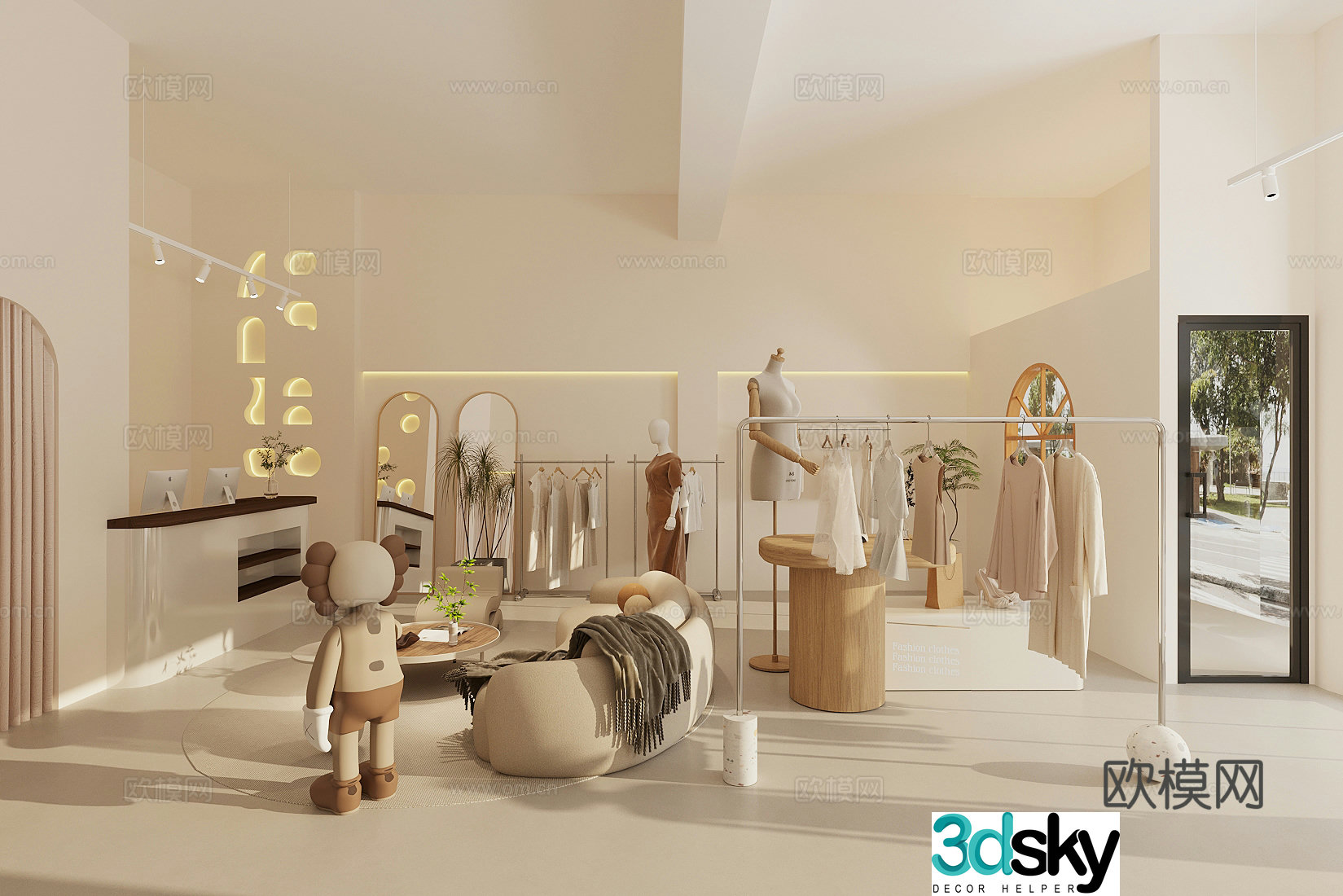 Modern clothing store Women’s clothing store Bakery store 3d model