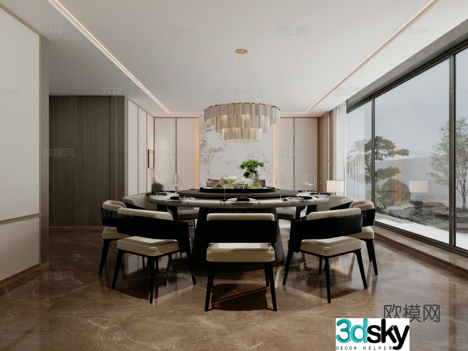 New Chinese style Chinese restaurant private room private room 3D model