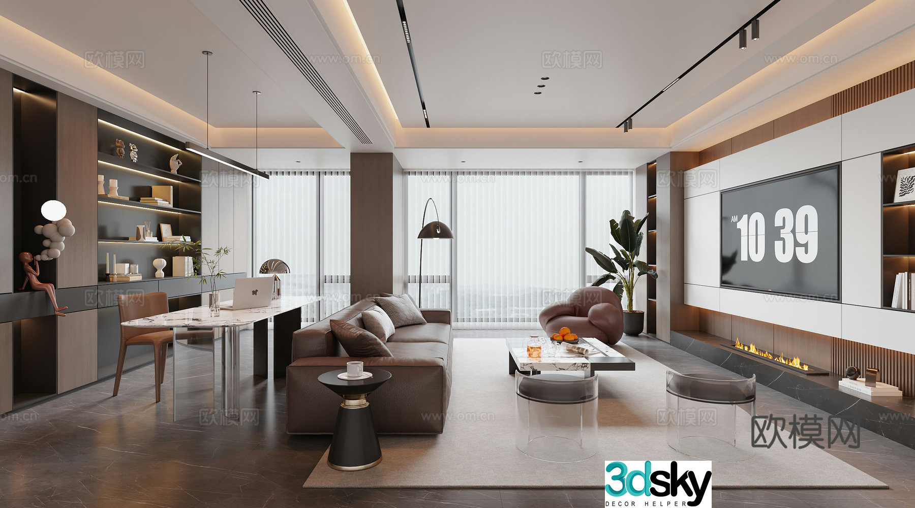 Modern Italian living room 3d model
