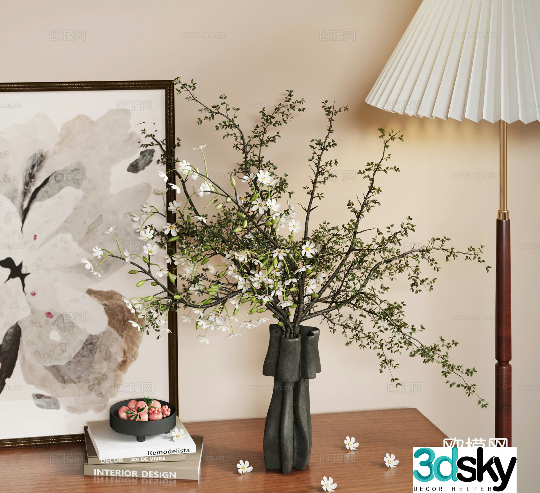 Wai Lily Flower Art 3D Model